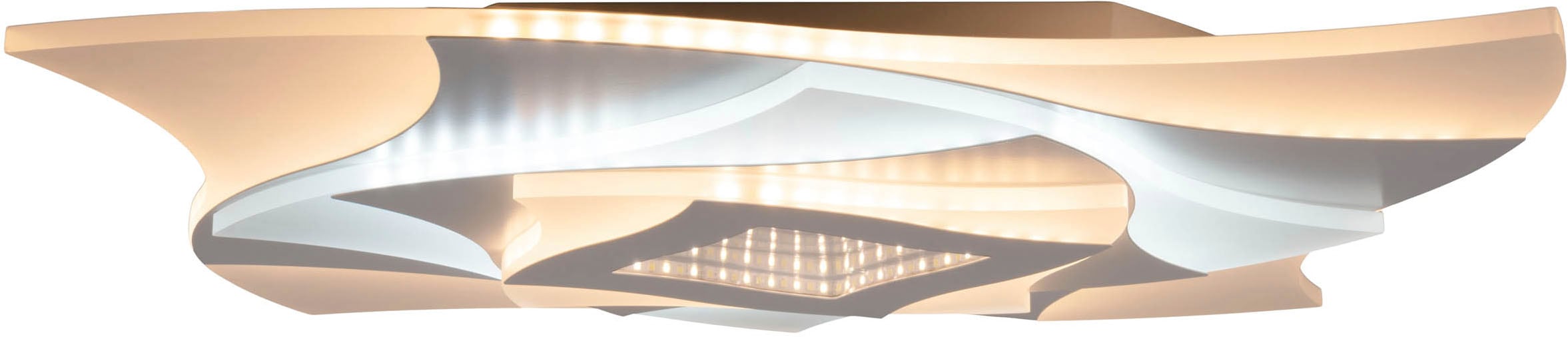 näve LED Deckenleuchte »Liora« LED-Modul 1 Stk. warmweiß - kaltweiß 3D-Effekt, CCT, Memory, Nachtlicht, dimmbar per Fernbedienung, weiß