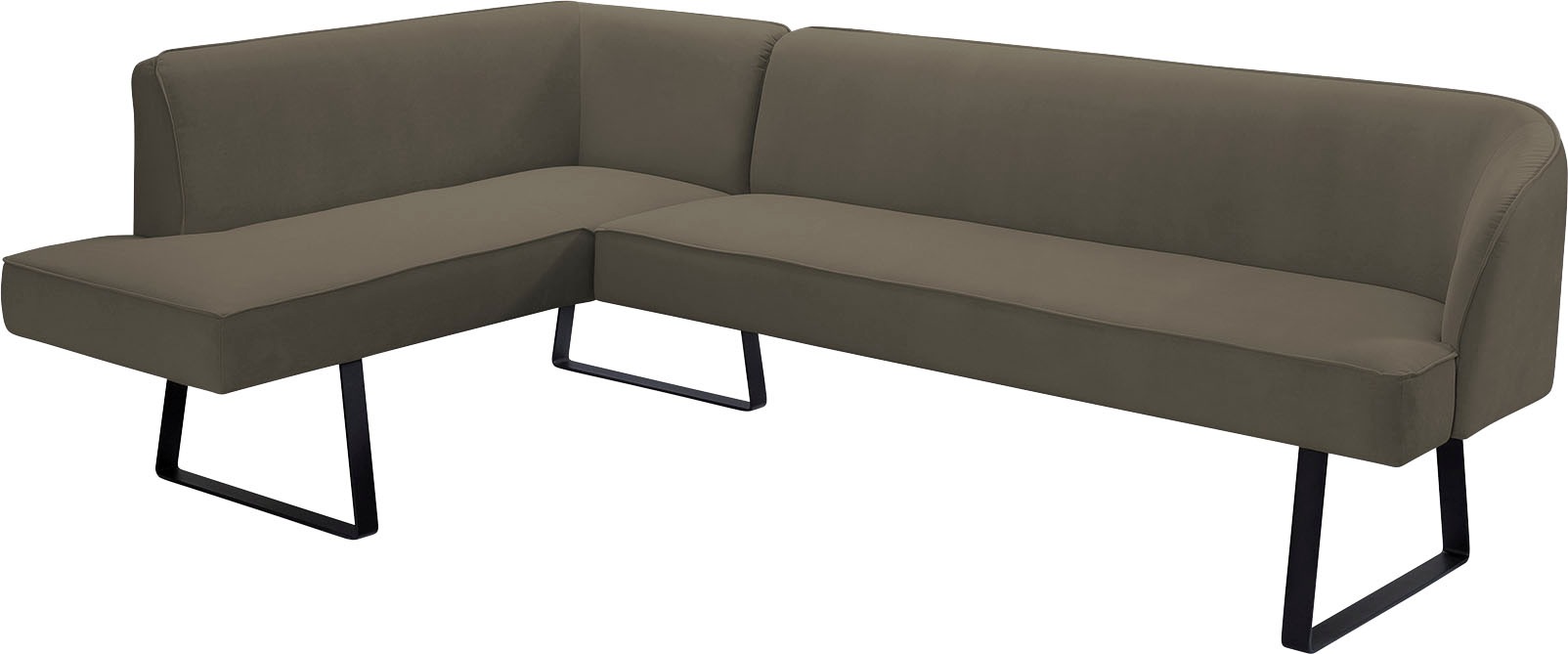 Thumbnail - exxpo - sofa fashion Eckbank "Americano", mit Keder und Metallfüßen, Bezug in verschiedenen Qualitäten