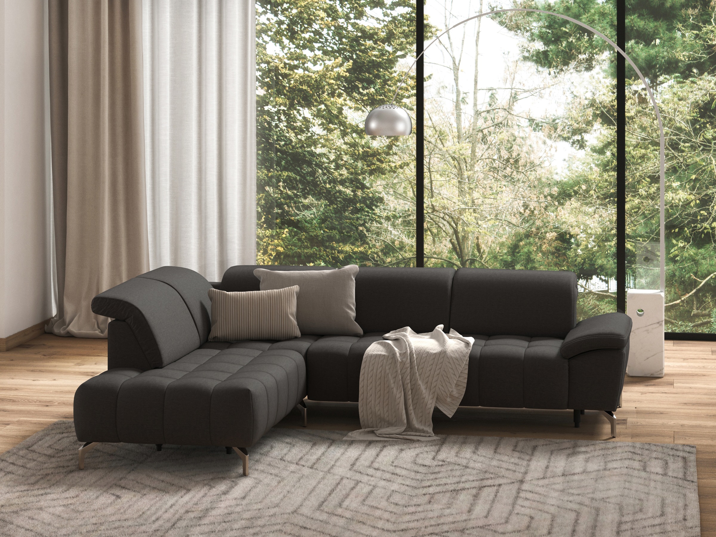 sit&more Ecksofa "Cool L-Form", wahlweise mit Kopfteilverstellung und Vorzi günstig online kaufen