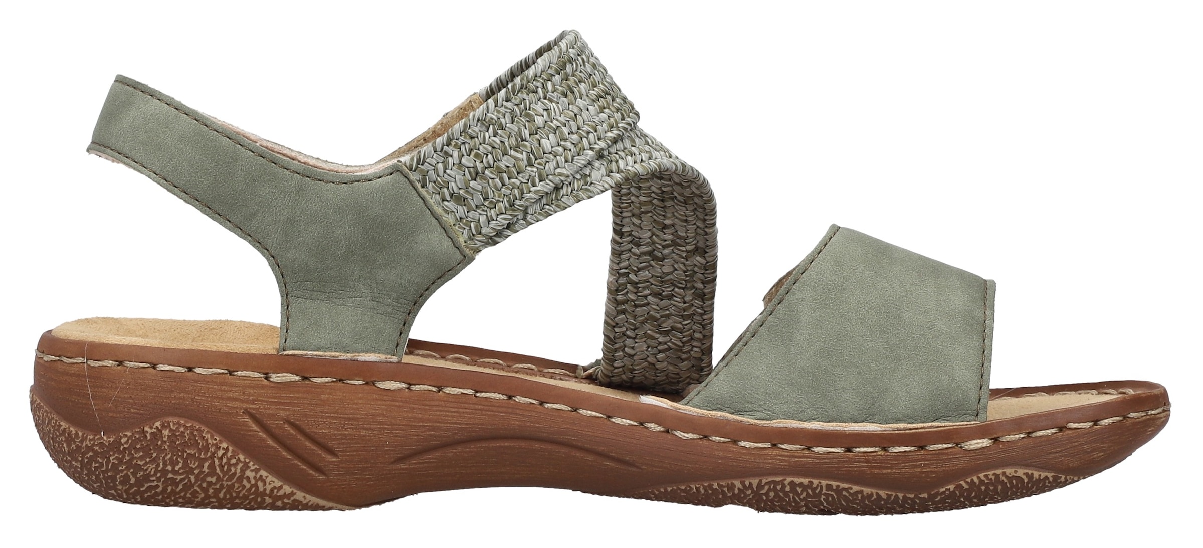 Rieker Sandale, Sommerschuh, Riemchensandale, Sandalette mit Klettverschlüsse