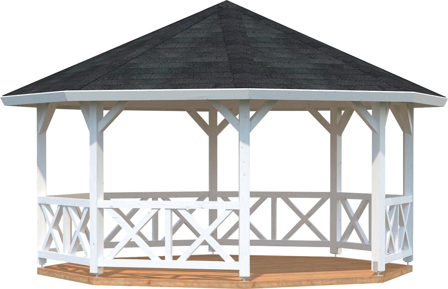 Holzpavillon »Betty«, BxT: 551x551 cm, weiß