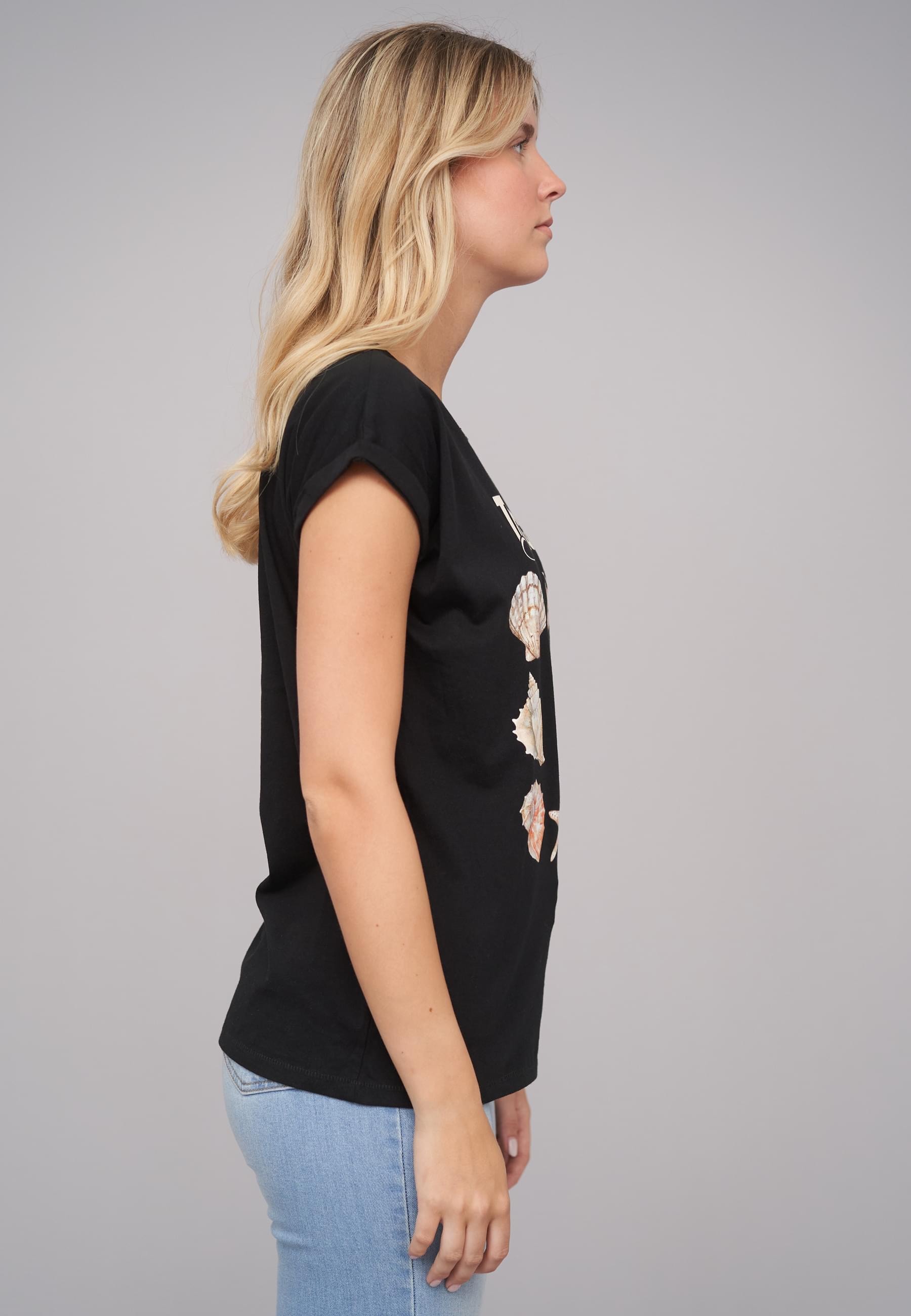 CLOUD 5IVE T-Shirt »CLOUD 5IVE Ladies The Beach Club Black Tee«, (1 tlg.)