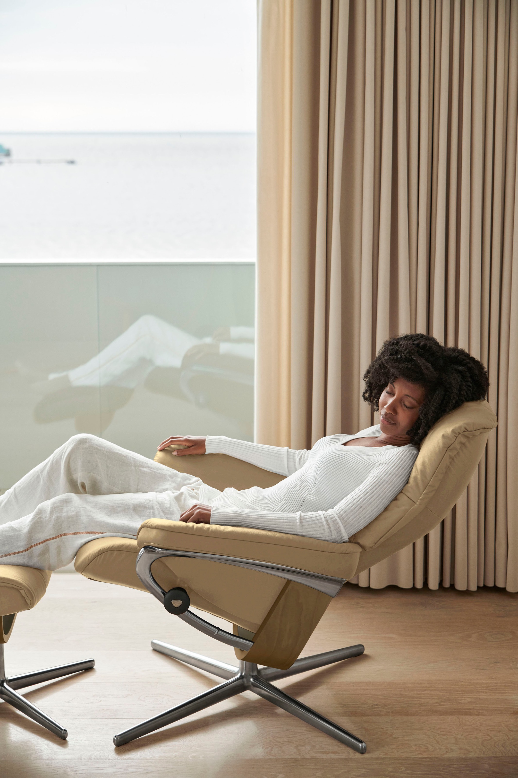 Stressless® Fußhocker »Mayfair«, mit Cross Base, Größe S, M & L, Holzakzent Eiche