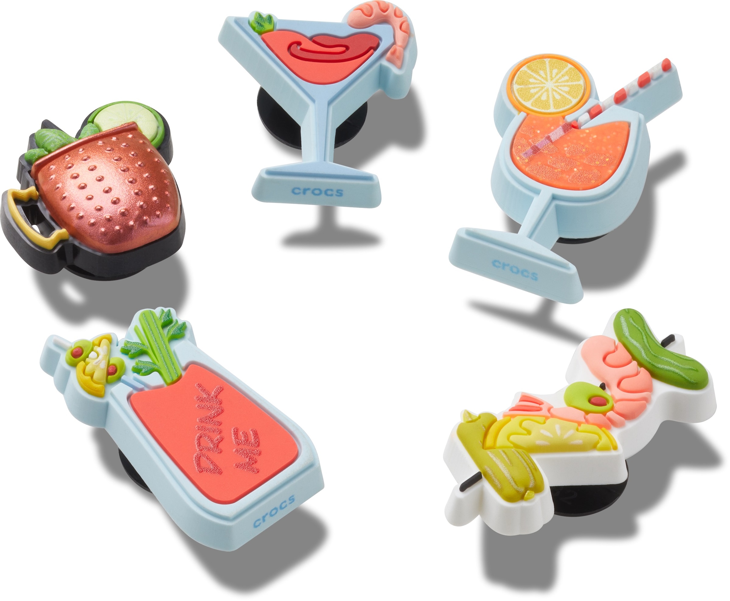 Crocs Schuhanstecker »Jibbitz™ Happy Hour«, (Set, 5 tlg., Kein Spielzeug. Nicht für Kinder unter 3 Jahren geeignet), Charm, Anstecker für Crocs Schuhe