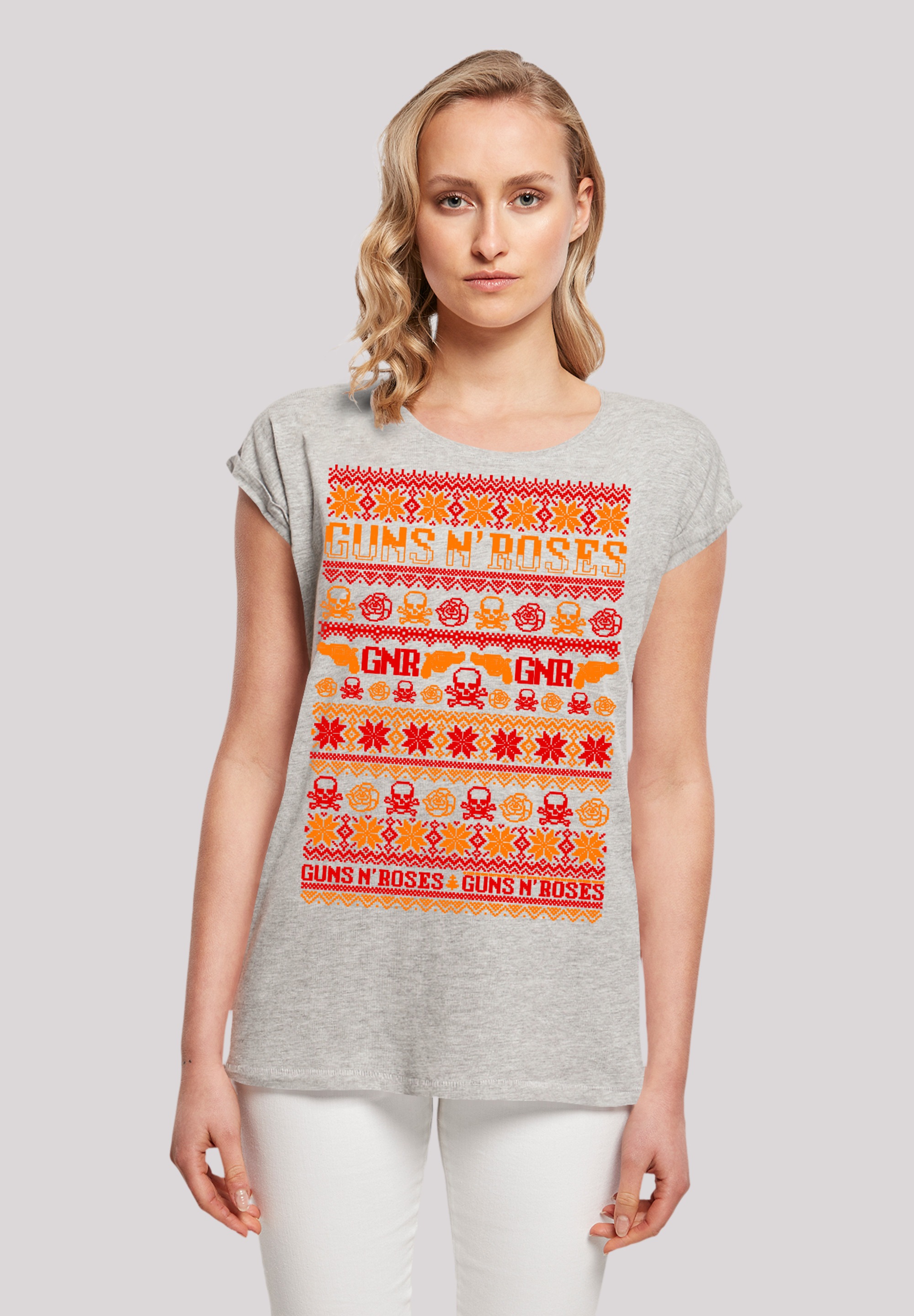 F4NT4STIC T-Shirt »Guns And Roses Christmas« Premium Qualität