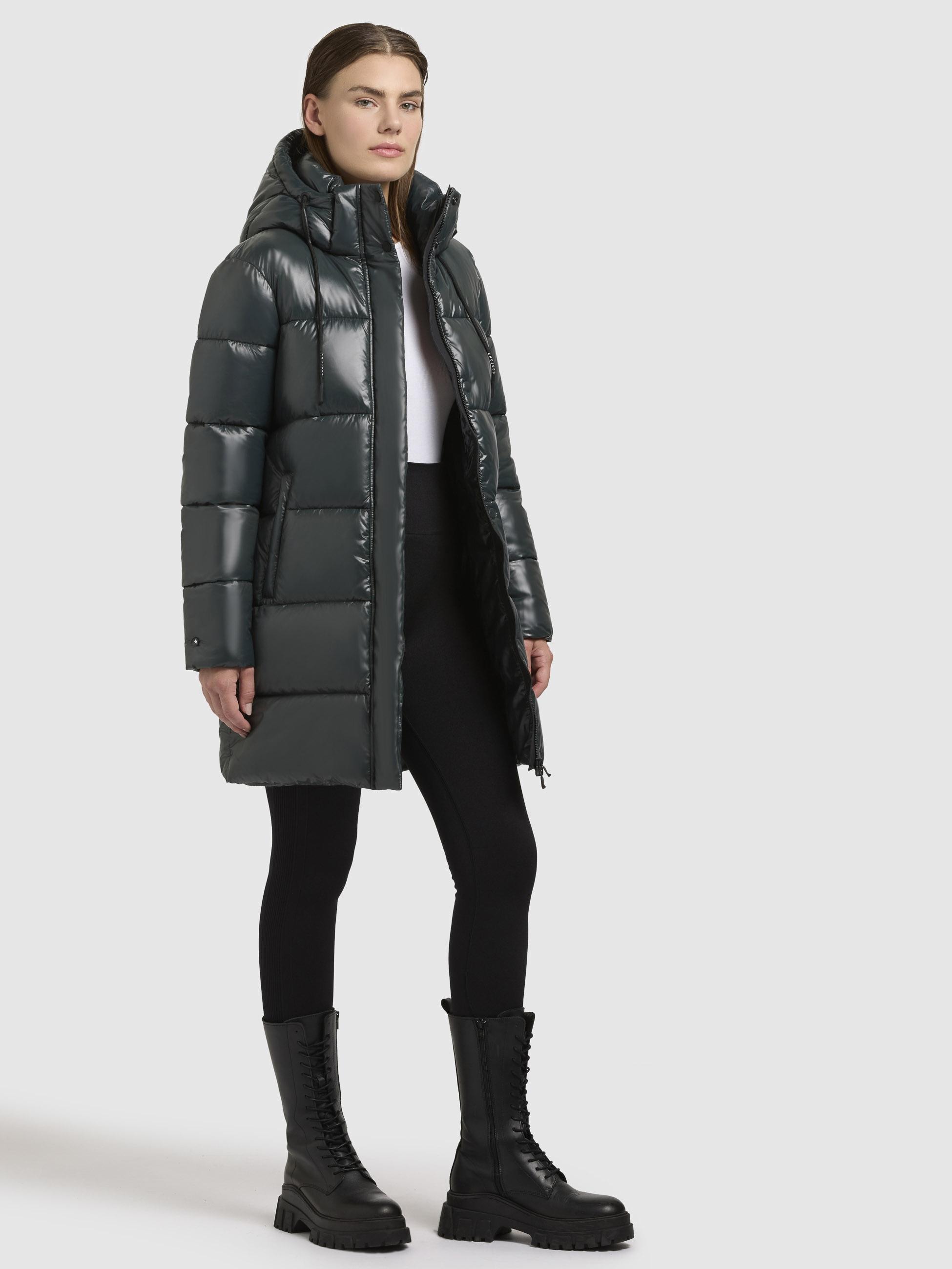 khujo Steppjacke »Jadet2-YM«, mit Kapuze, Schimmernder Winter Kurzmantel mit abnehmbarer Kapuze