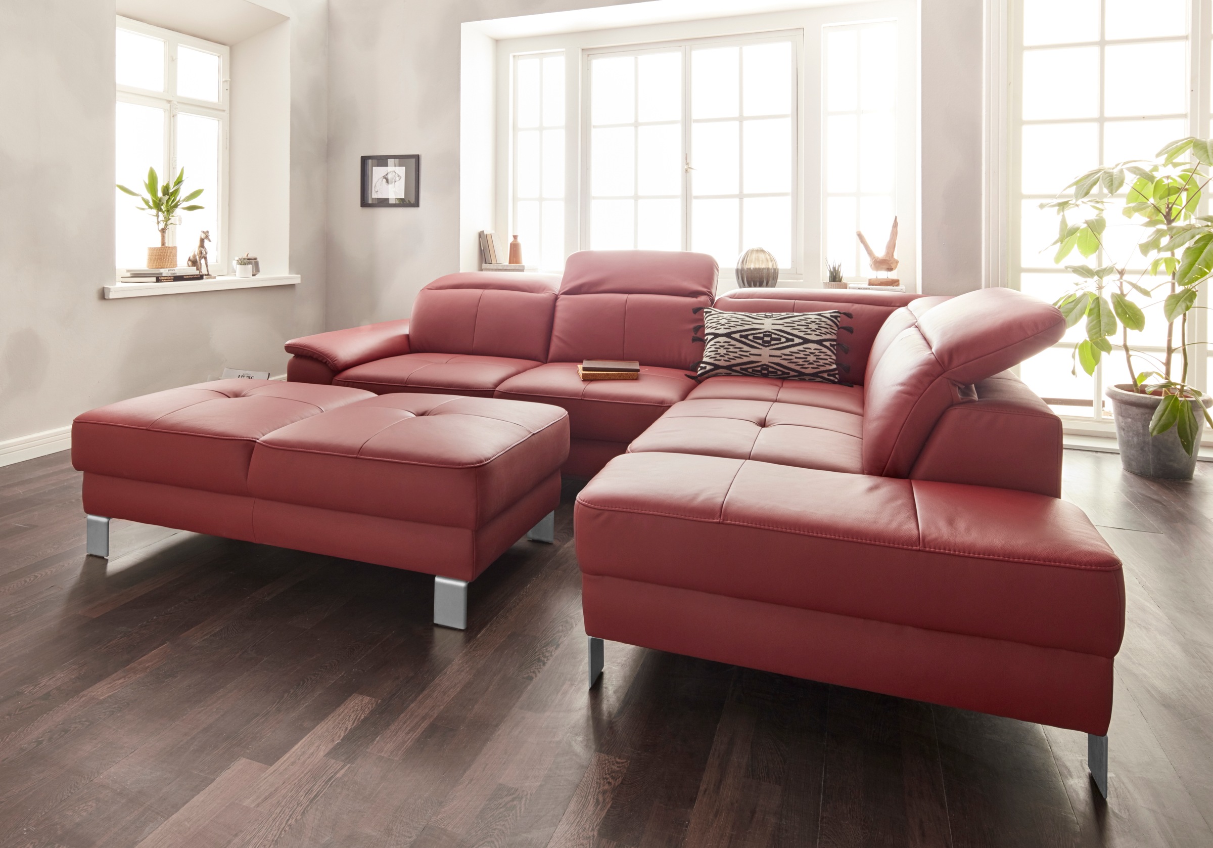 exxpo - sofa fashion Ecksofa »Mantua, L-Form«, mit Kopf- bzw. Rückenverstellung, Bettfunktion u. Bettkasten