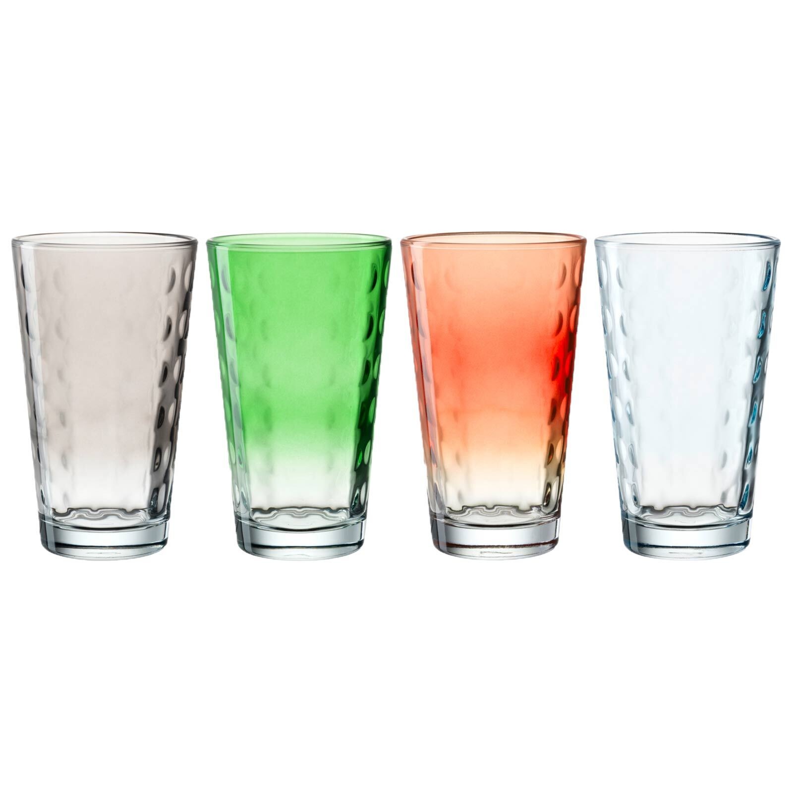 LEONARDO Glas "Trinkgläser Optic 540 ml 4er Set bunt" günstig online kaufen