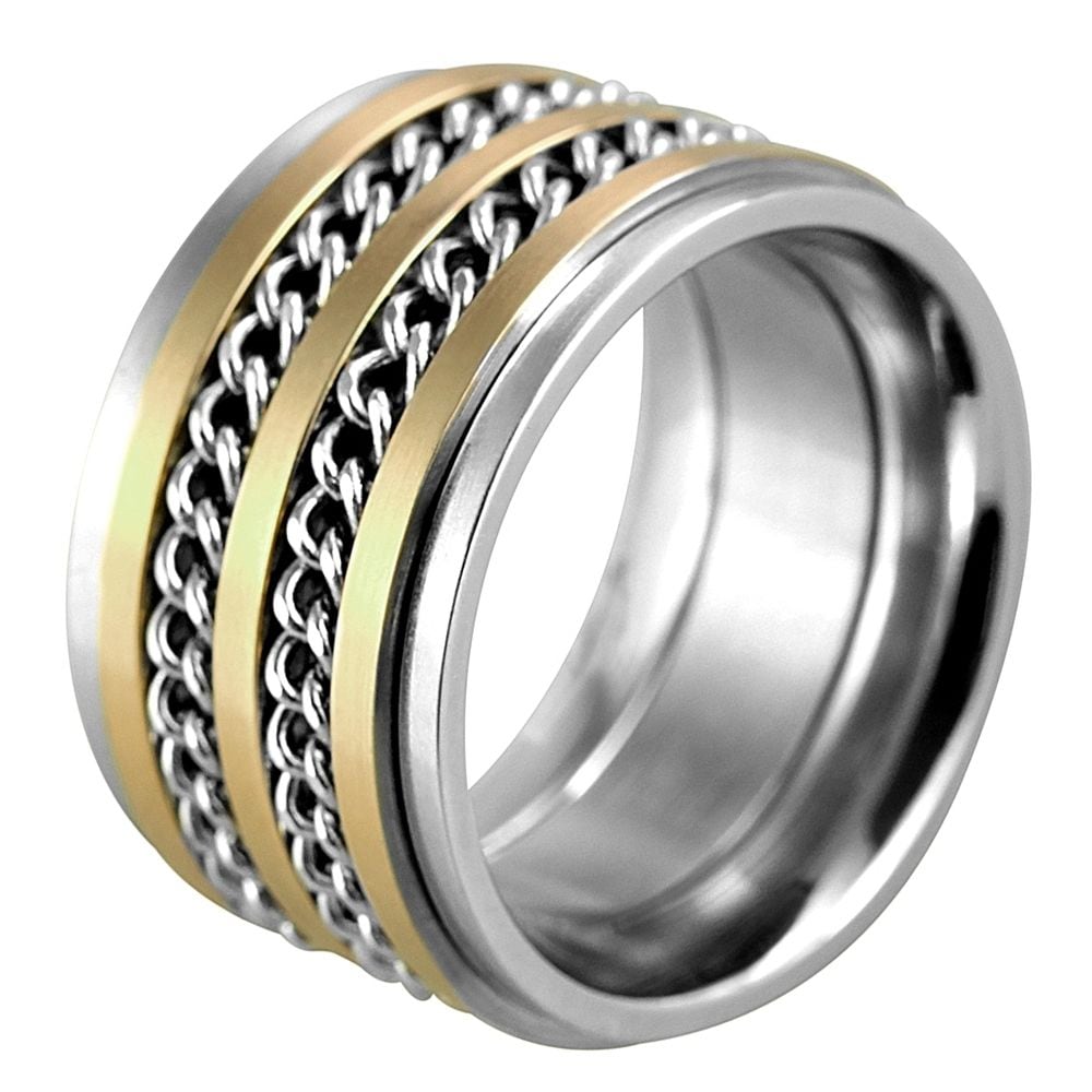 Fingerring ADELIA´S "Damen Ring aus Edelstahl" Gr. 56, gold, Fingerringe, Damen, 56, Edelstahl, Fingerring