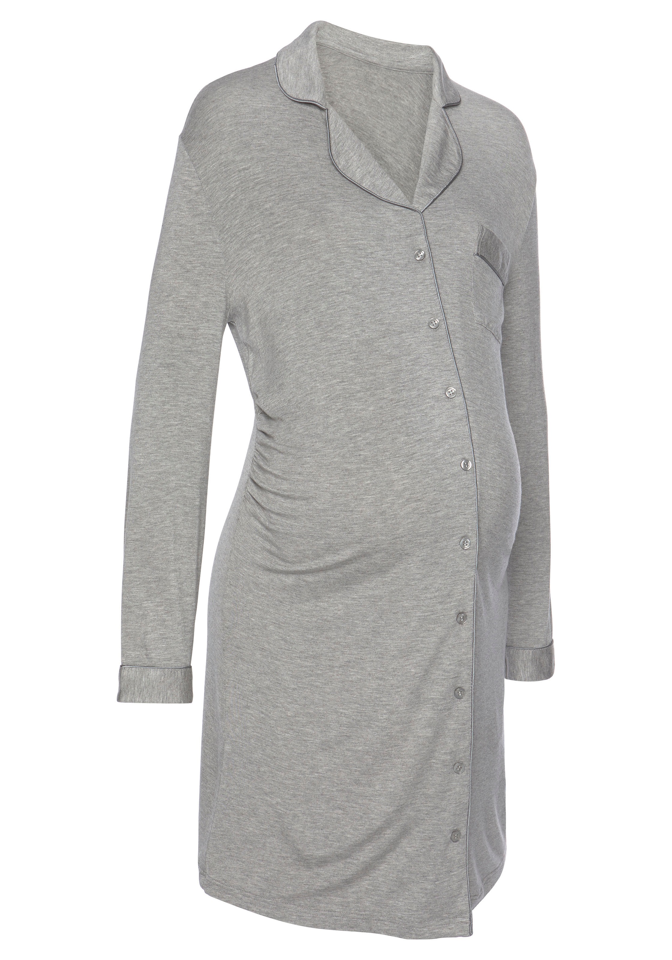 LASCANA Umstandsnachthemd Brusttasche mit Knopfleiste und Raffung an der Se günstig online kaufen