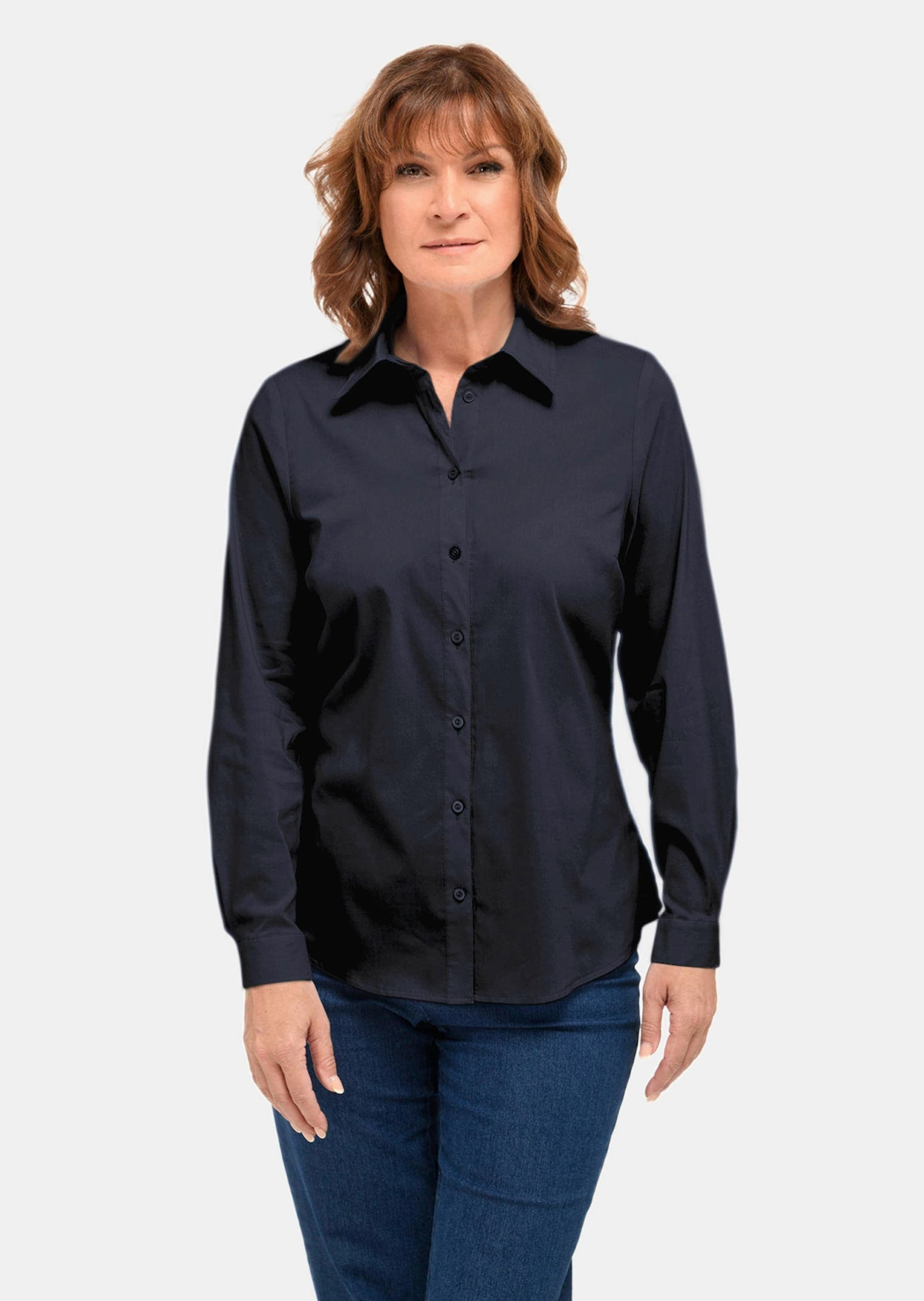 GOLDNER Langarmbluse "Kurzgröße Langarmbluse mit Elasthananteil" Seitenschl günstig online kaufen