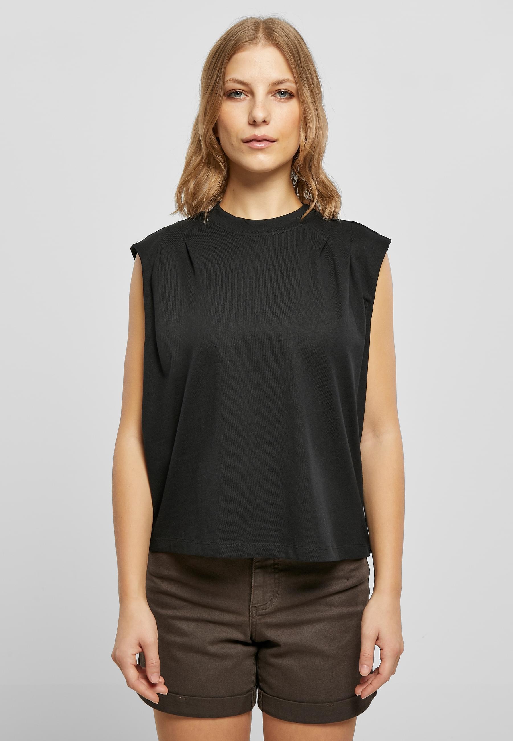 URBAN CLASSICS boxy Shirt »Urban Classics Damen Ladies Organic Heavy Pleated Shoulder Top«