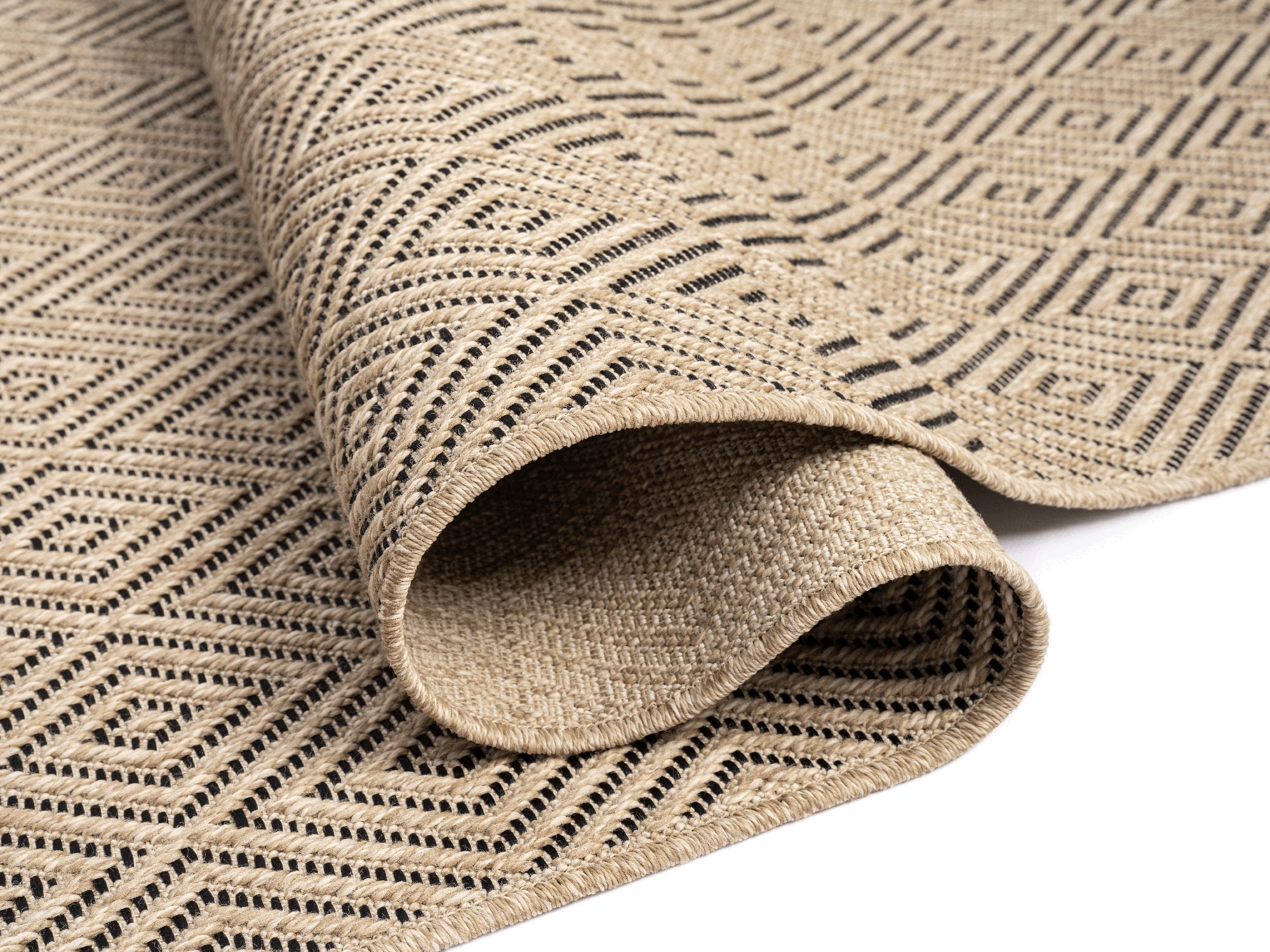 merinos Teppich »Kenzy«, rechteckig, 1 mm Höhe, robuster In- und Outdoor Teppich im natürlichen Jute-Look, wetterfest