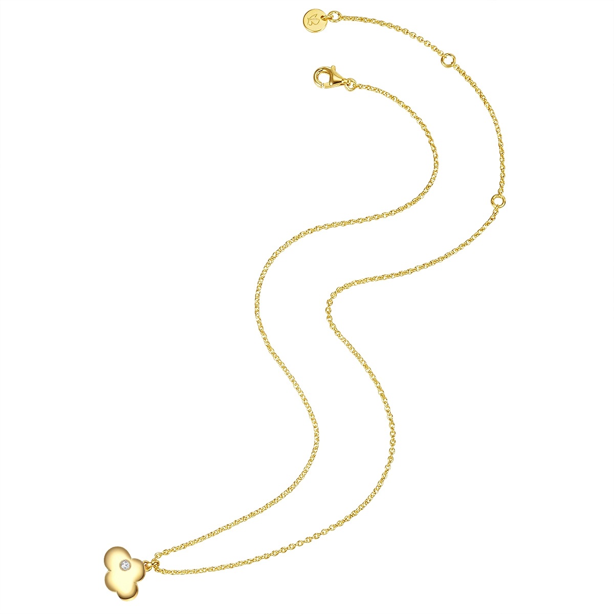 Glanzstücke München Kette mit Anhänger »LLL1« Kette mit Anhänger Sterling Silber gelbgold Zirkonia weiß