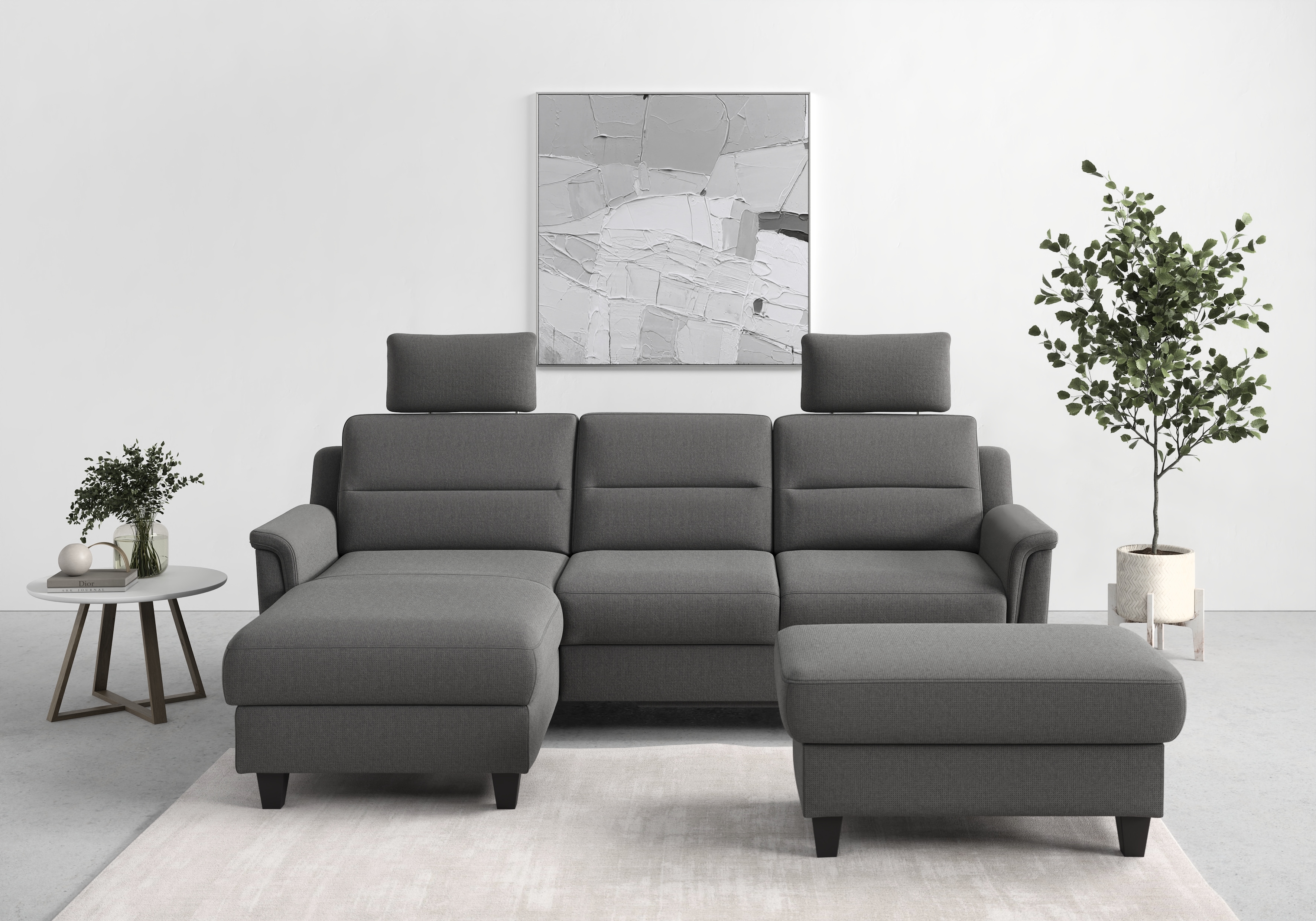 sit&more Ecksofa "Farö L-Form" inklusive Federkern, wahlweise mit Schlaffunktion und Bettkasten