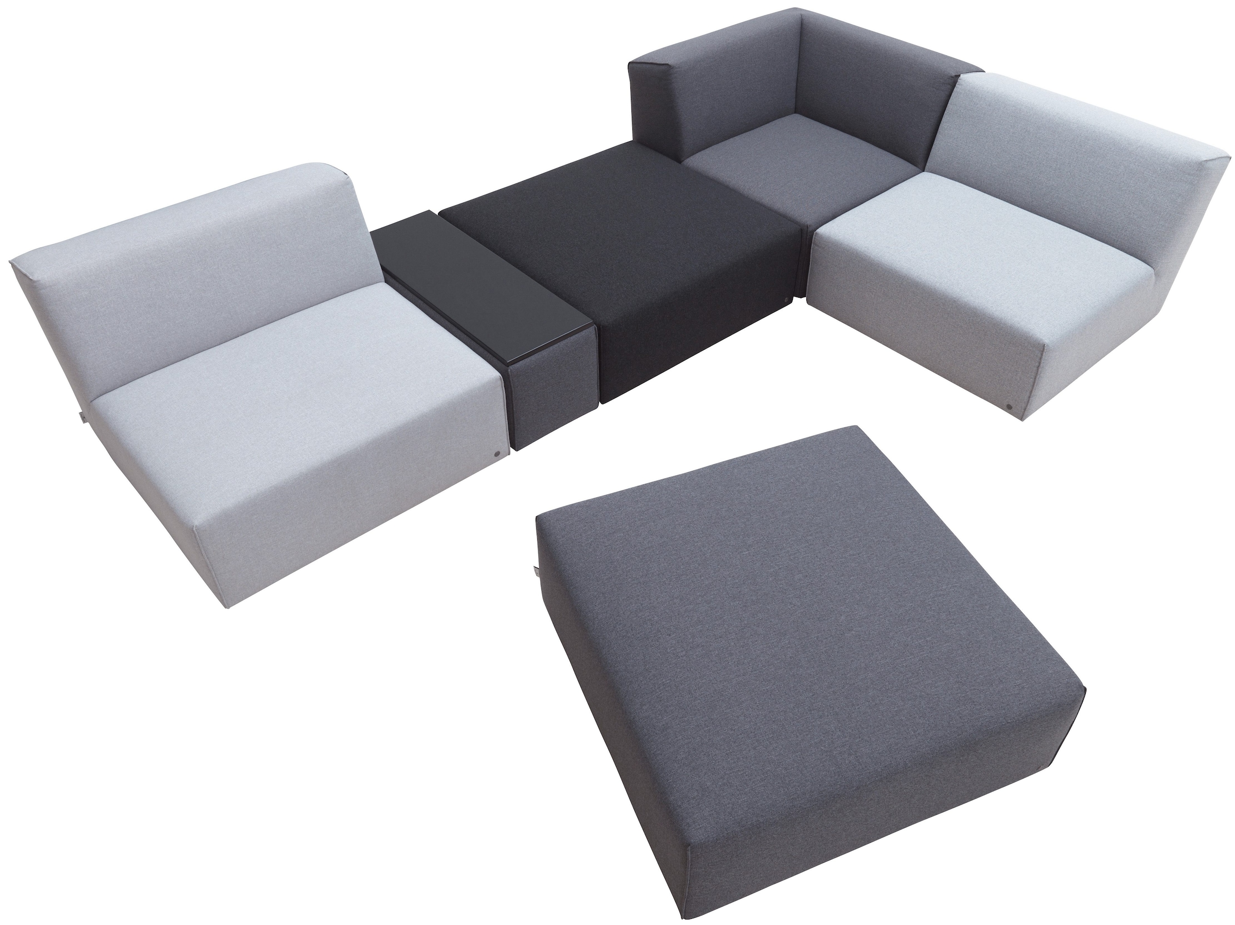 TOM TAILOR HOME Wohnlandschaft »ELEMENTS«, (Set), mit Tischelement, in Grey shadows, bestehend aus 6 Sofaelementen