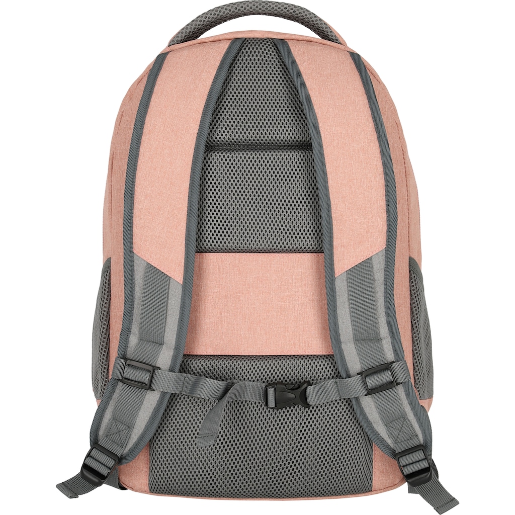 travelite Laptoprucksack »Basics Melange, rosa/grau«