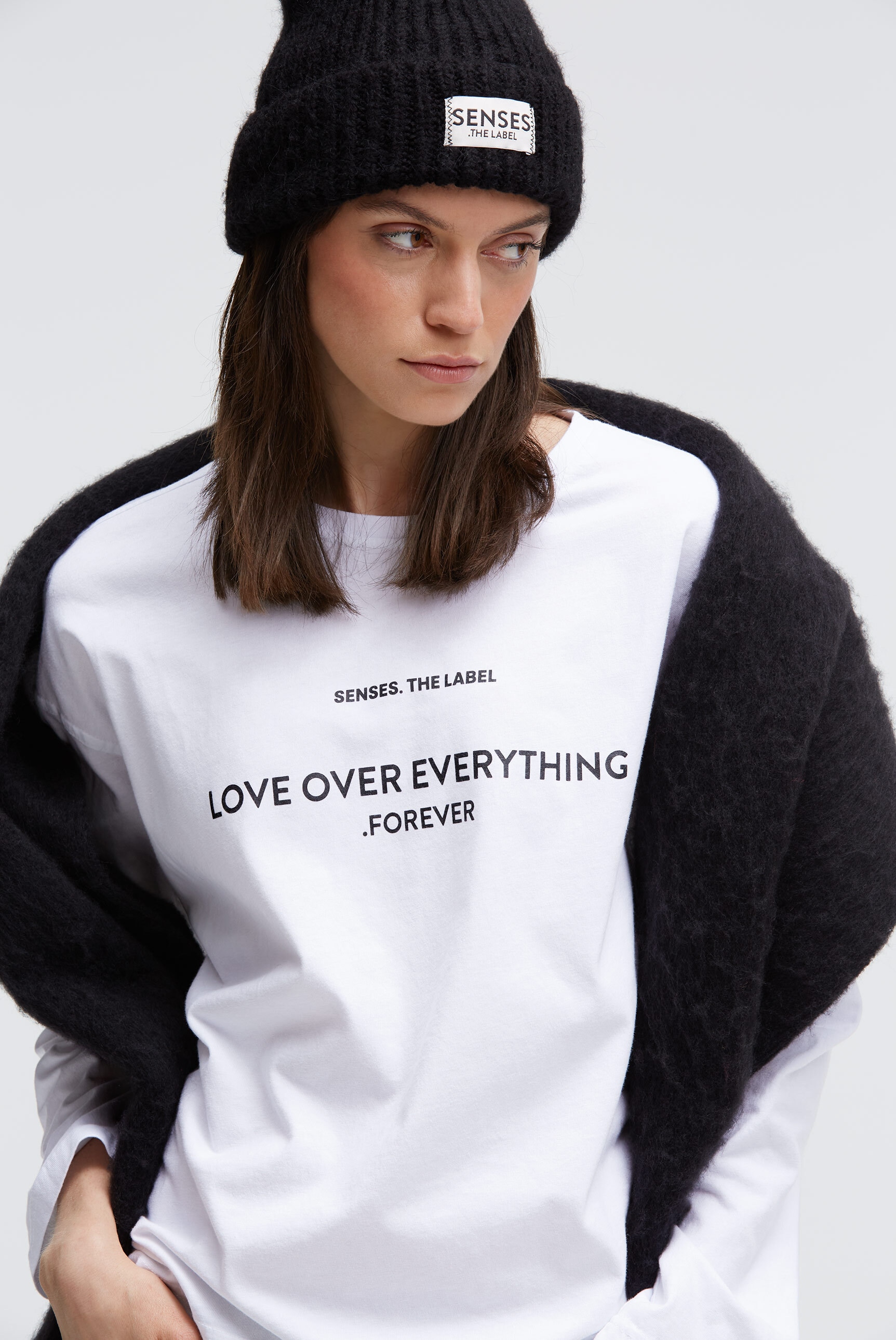 SENSES.THE LABEL Rundhalsshirt mit weiten Ärmeln günstig online kaufen