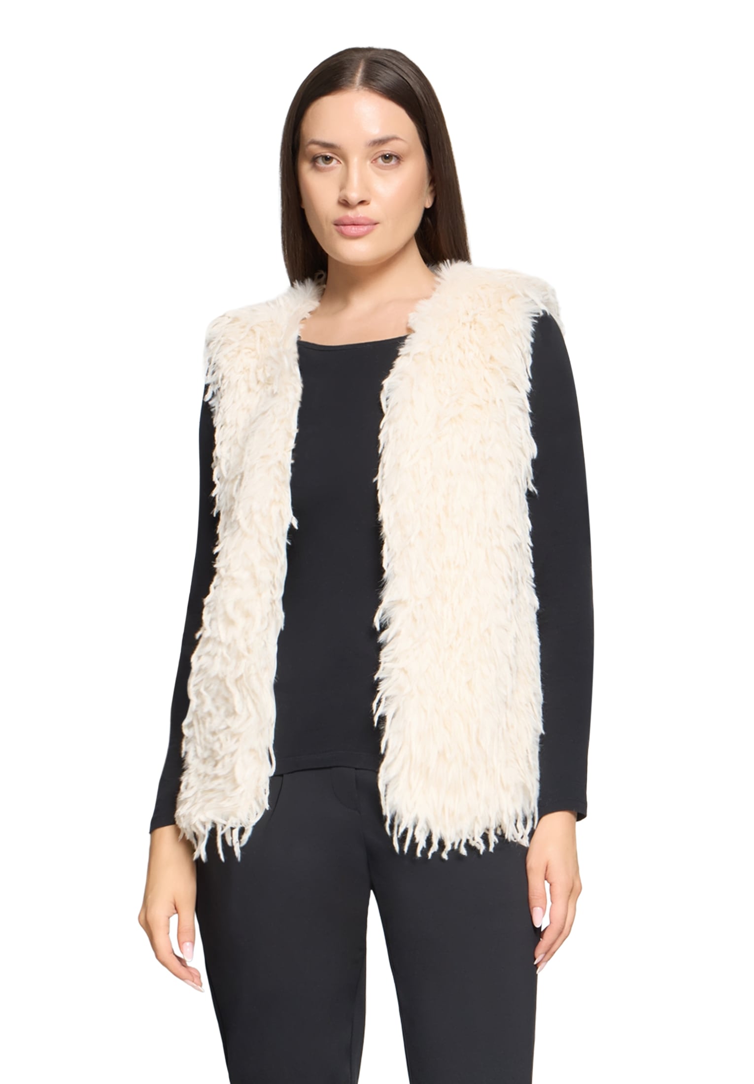 Betty&Co Plüschweste "Damen mit Fransen" günstig online kaufen