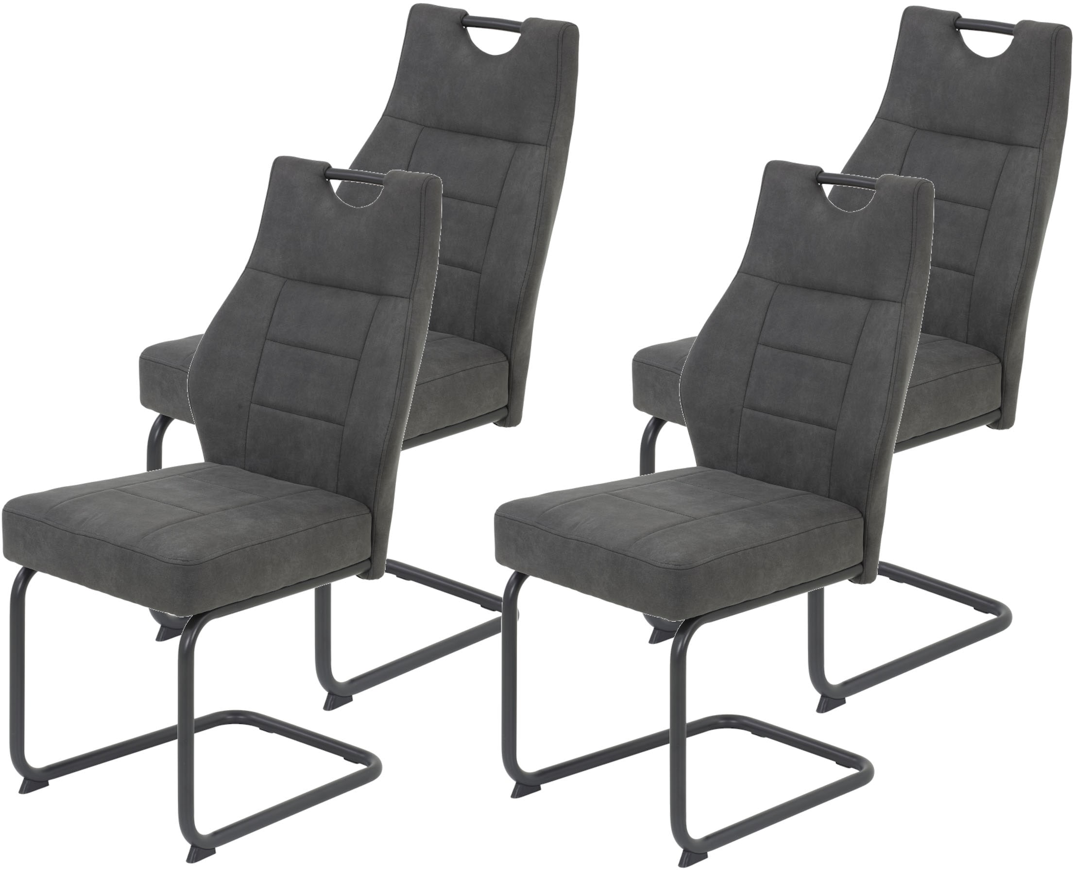 HELA "Linda S Schwingstuhl" (Set) 4 Stk.mit Taschenfederkern Sitz, mit 140KG belastbar, Freischwinger