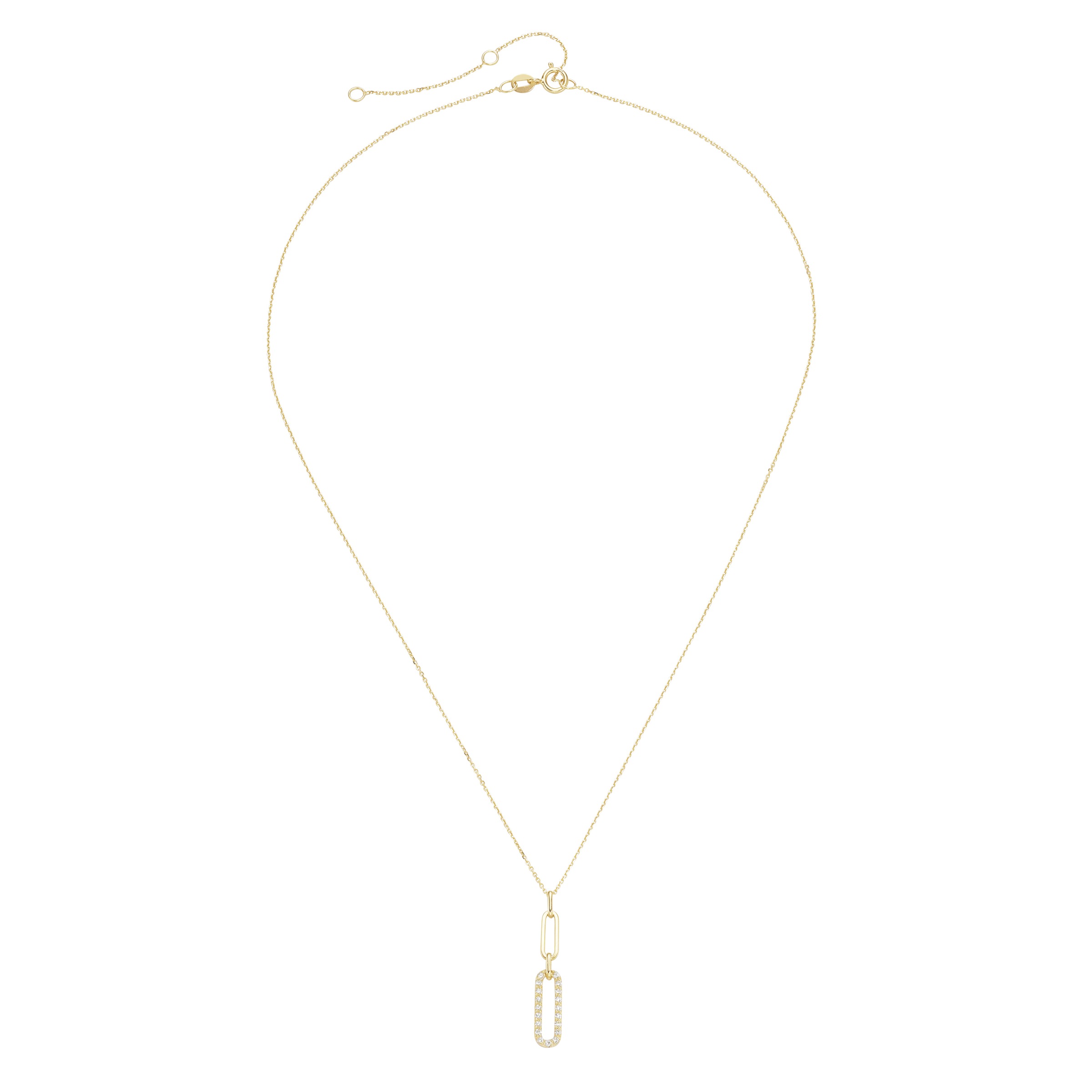 Luigi Merano Kette mit Anhänger »längliche Glieder, mit Zirkonia Steinen, Gold 375«