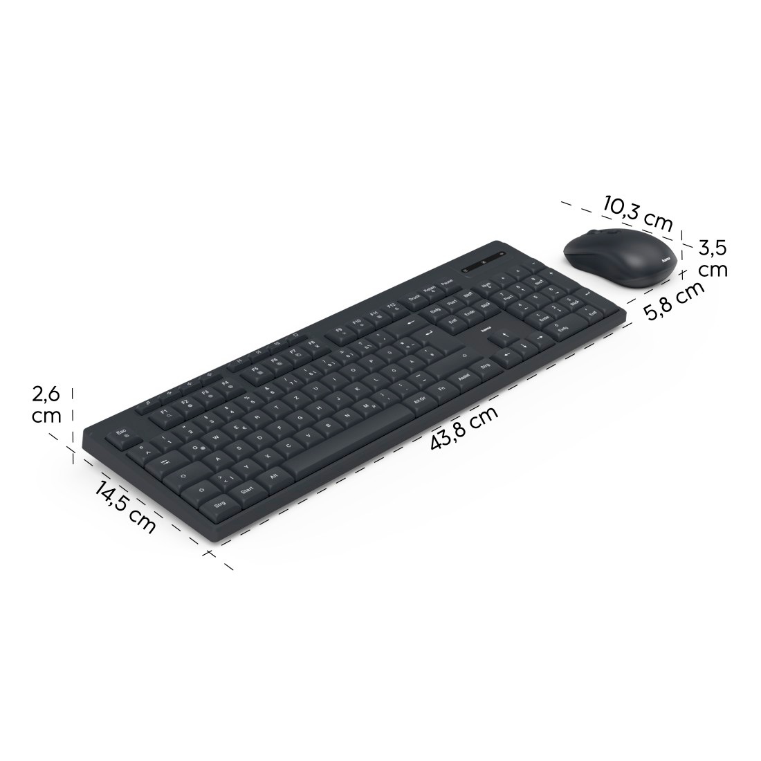 Hama Tastatur- und Maus-Set »Kabelloses Funktastatur-Maus-Set "WKM 200" (DE)«