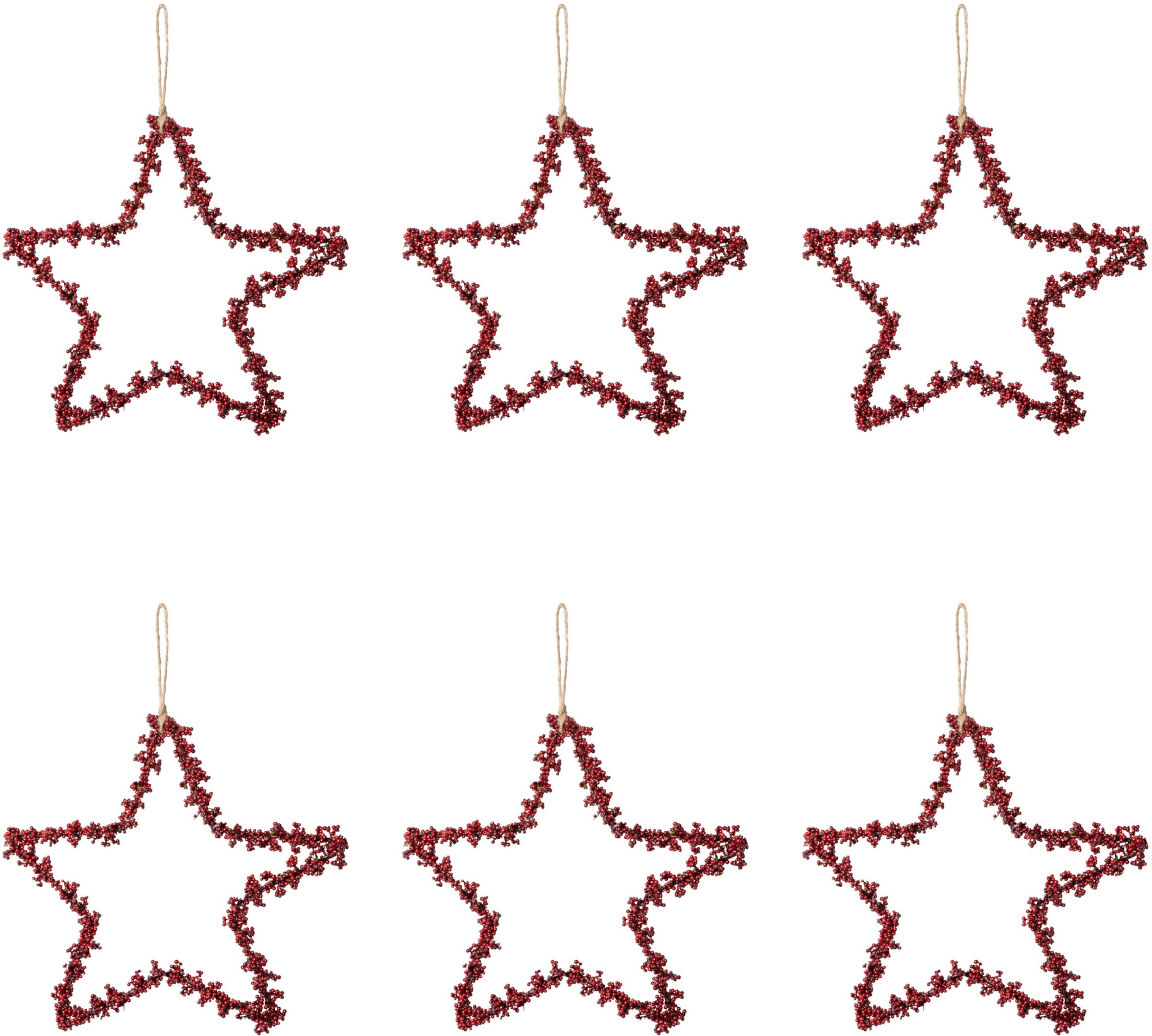 Creativ deco Dekostern "Weihnachtsstern, Weihnachtsdeko rot", (6 St.), mit günstig online kaufen