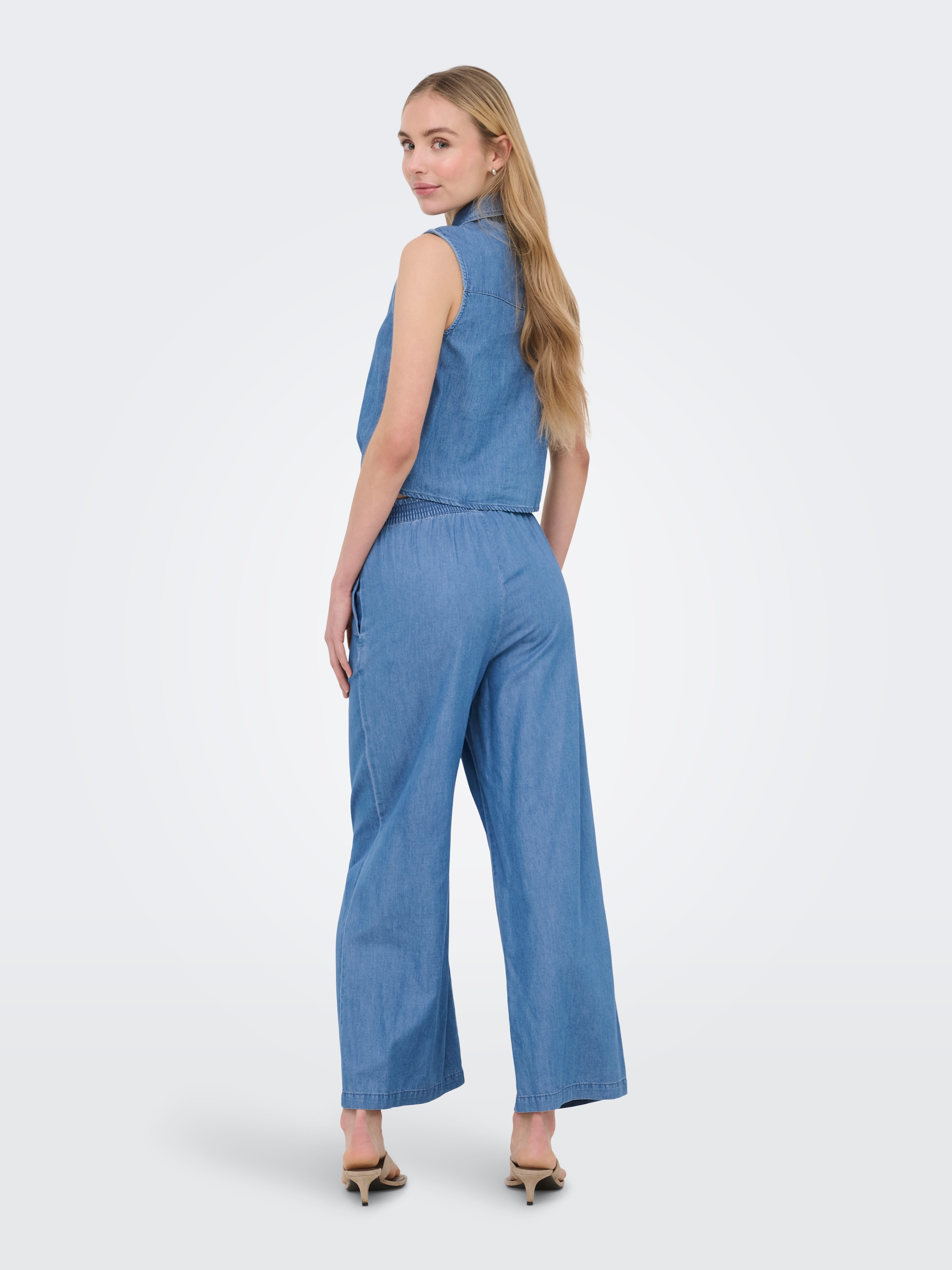 ONLY Jeansbluse »ONLBRIAR S/L PEARL KNOT SHIRT DNM QYT« Baumwolle