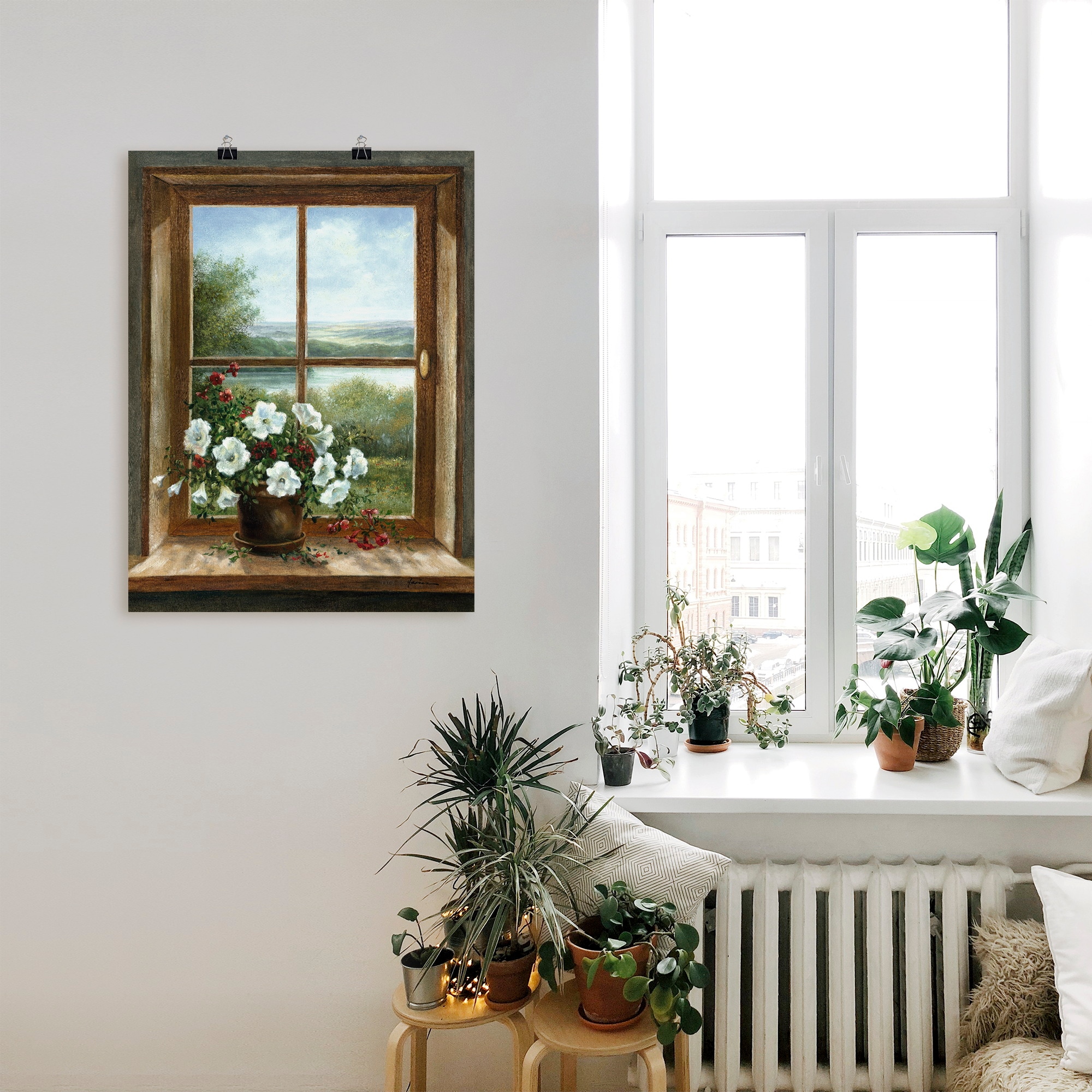 Artland Wandbild »Blumen am Fenster«, Arrangements, (1 St.), als Alubild, Outdoorbild, Leinwandbild, Poster, Wandaufkleber
