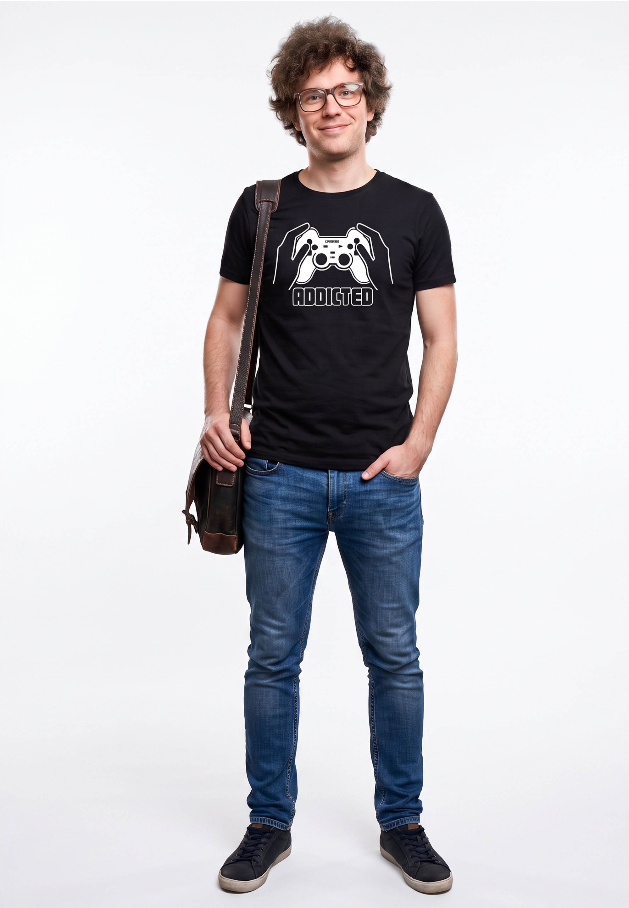 LOGOSHIRT T-Shirt »Addicted« mit trendigem Gaming-Print
