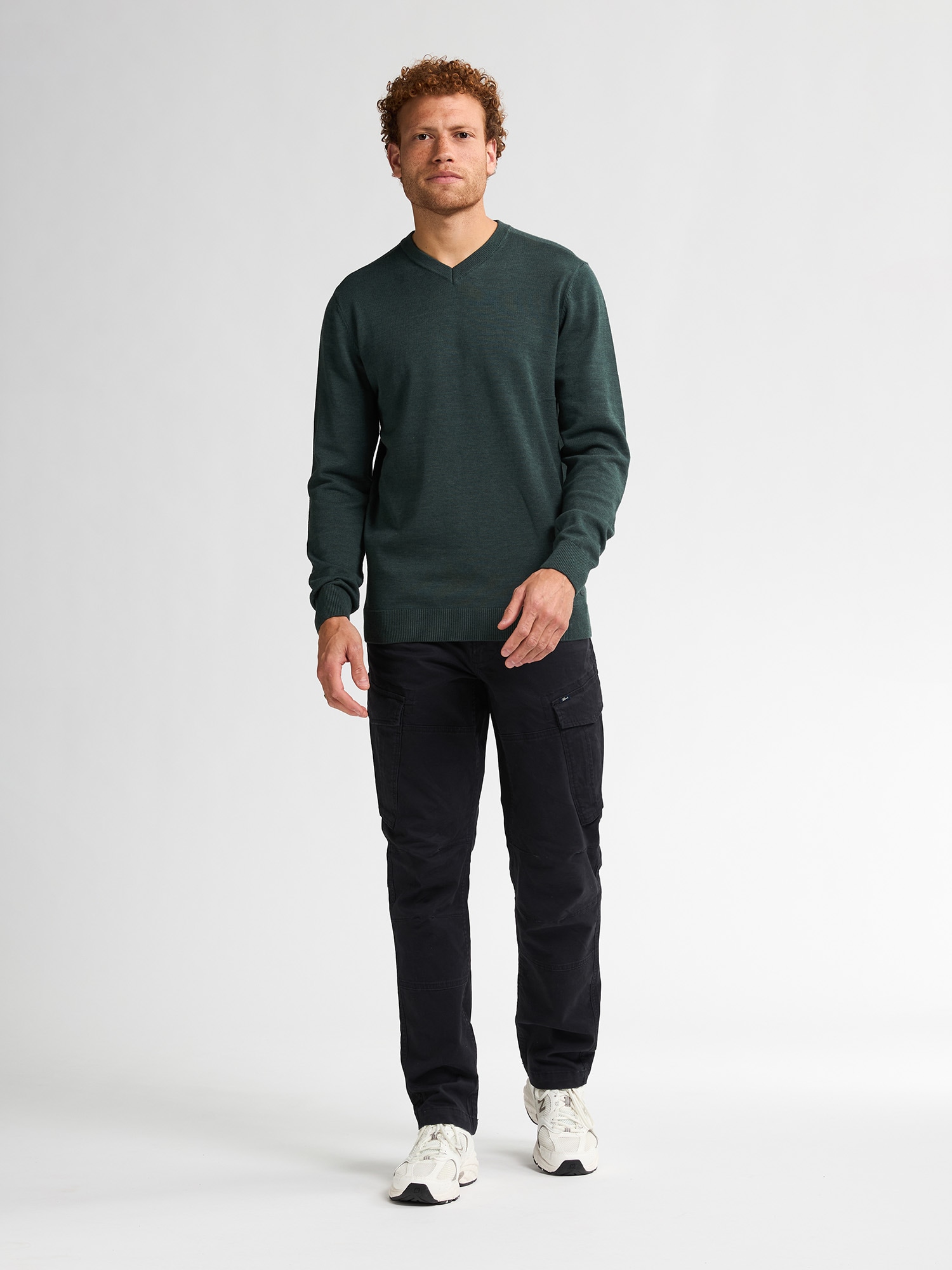 Petrol Industries V-Ausschnitt-Pullover »V-Neck Basi«, Materialmix mit Baumwollanteil