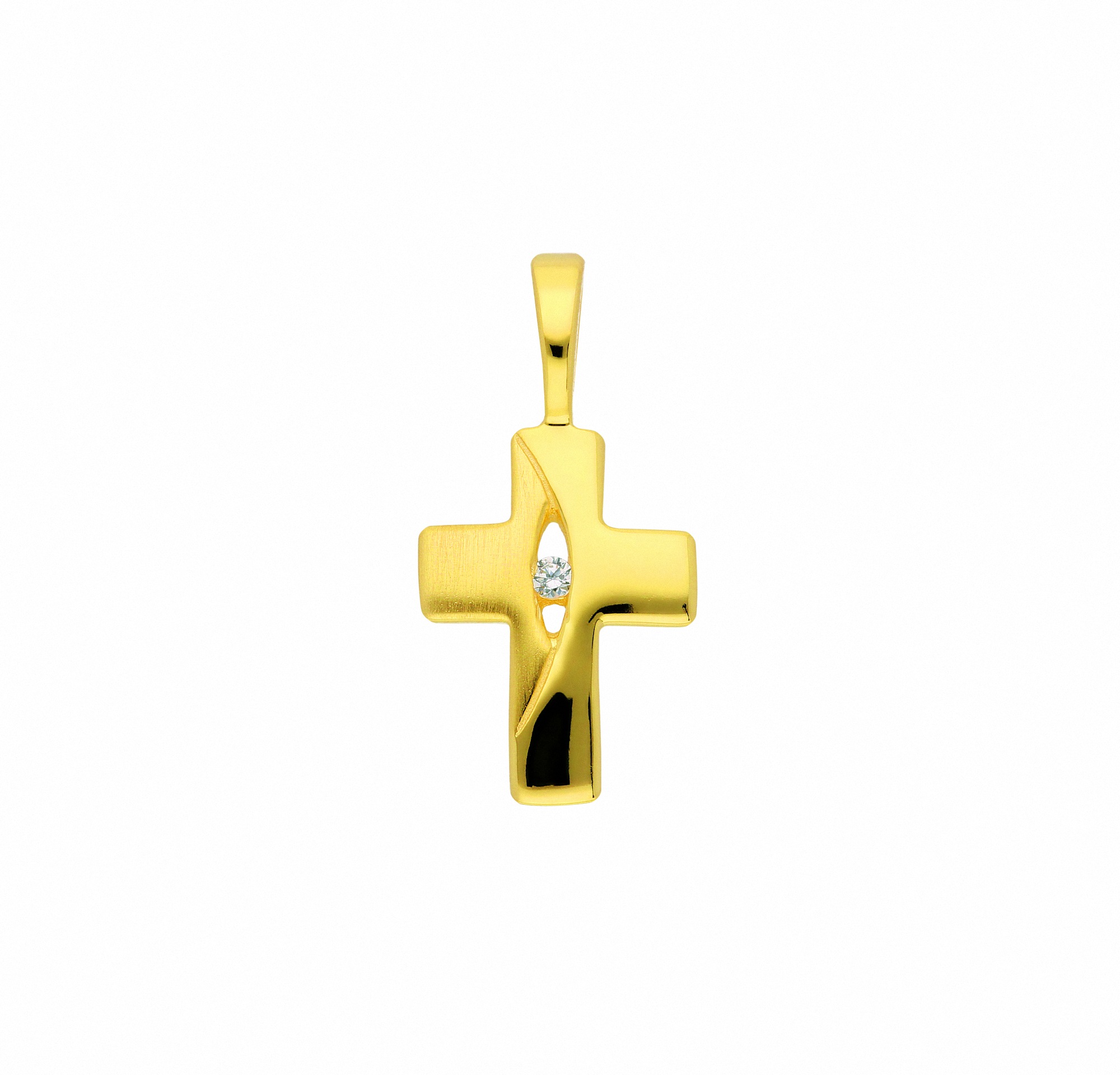 ADELIA ́S Damen Kettenanhänger "Damen Gold Schmuck 333 Gold Kreuz Anhänger mit Zirkonia", mit Zirkonia, Gold, gold, Gold, Schmuckanhänger, mit