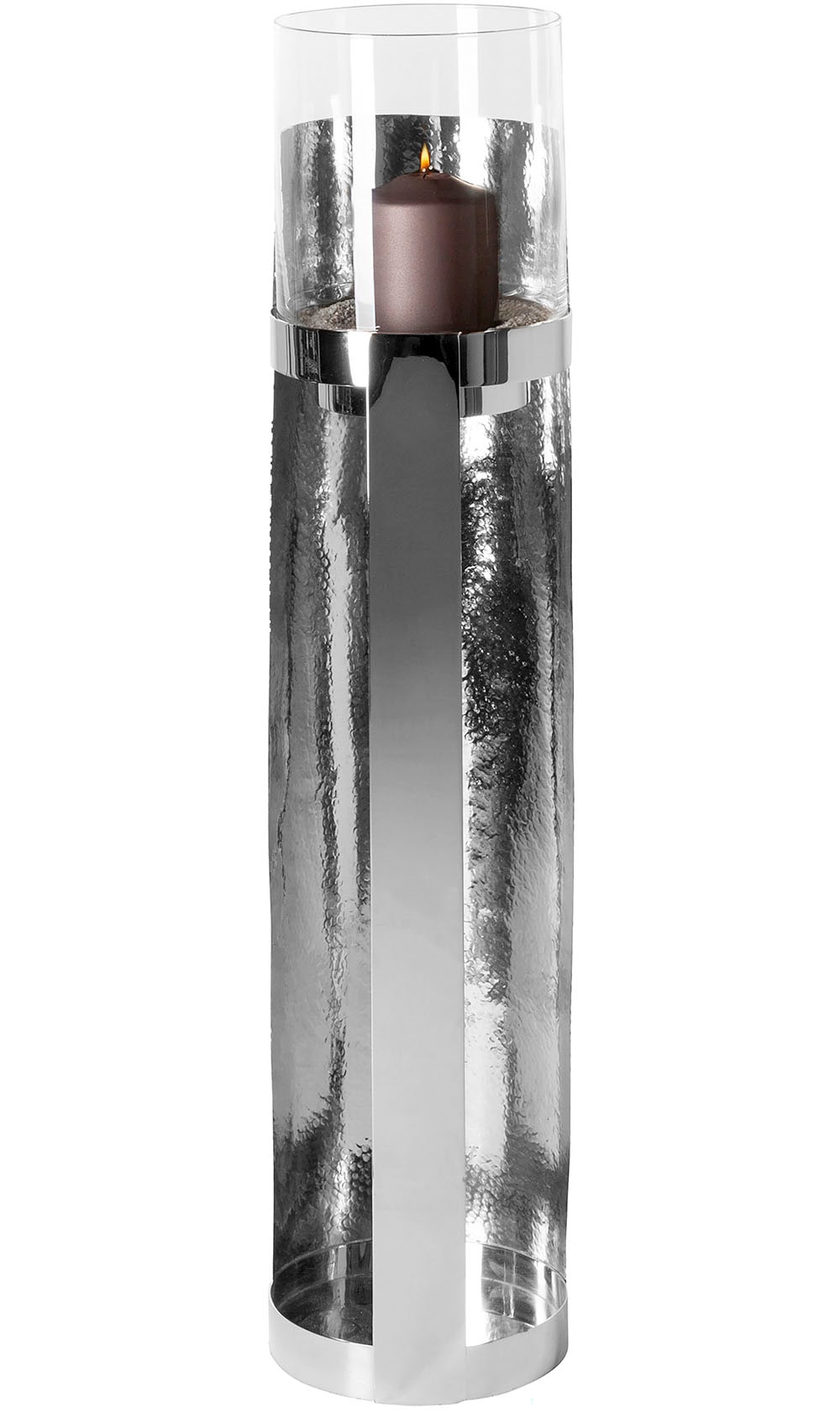 Fink Windlicht »MANIAC«, (1 St.), Kerzenhalter, Säule aus Edelstahl, mit Glaszylinder