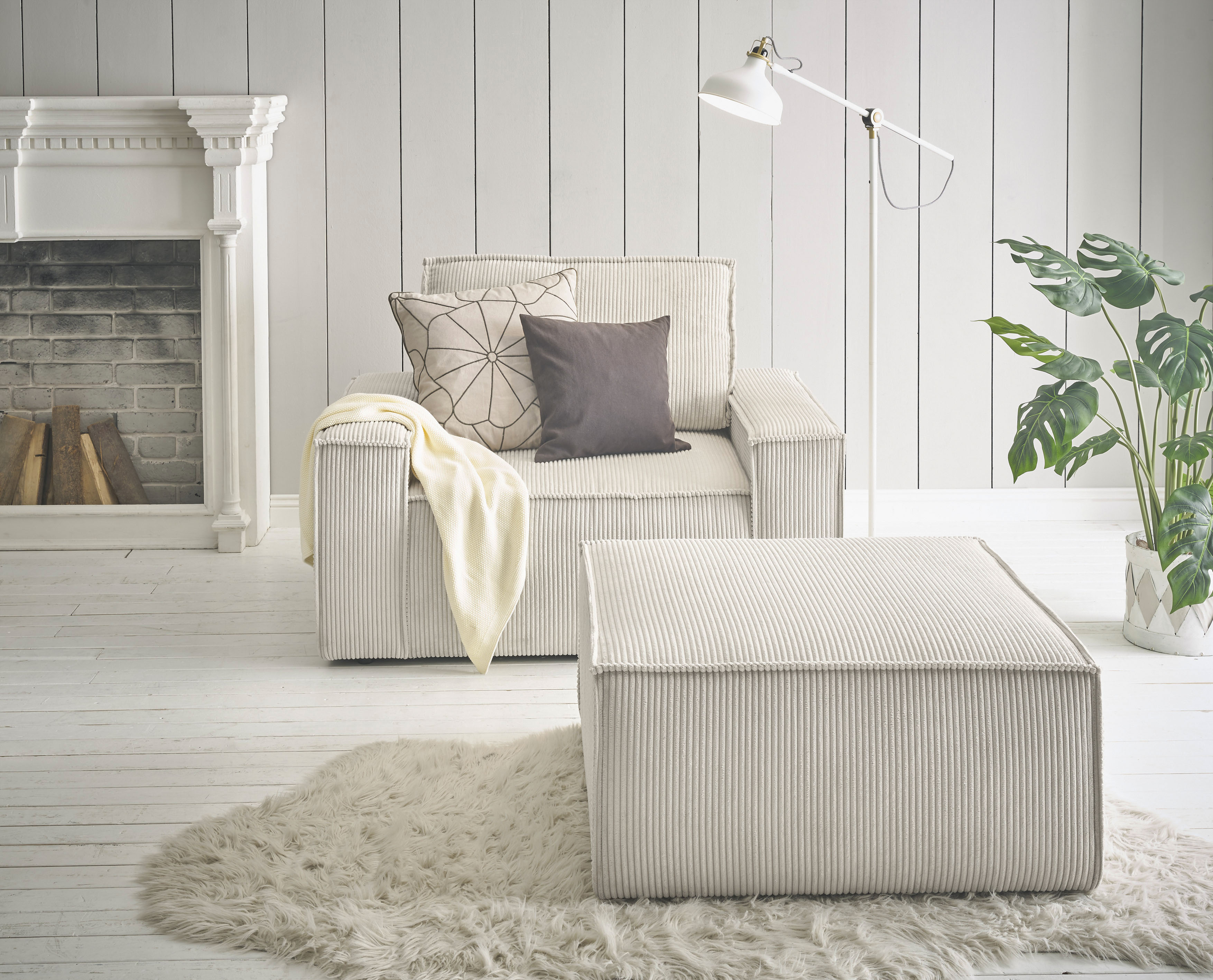 OTTO home Sessel "SHERWOOD Cord Sessel-Set" Loveseat und Hocker im Set, passend zur Polster-Serie SHERWOOD
