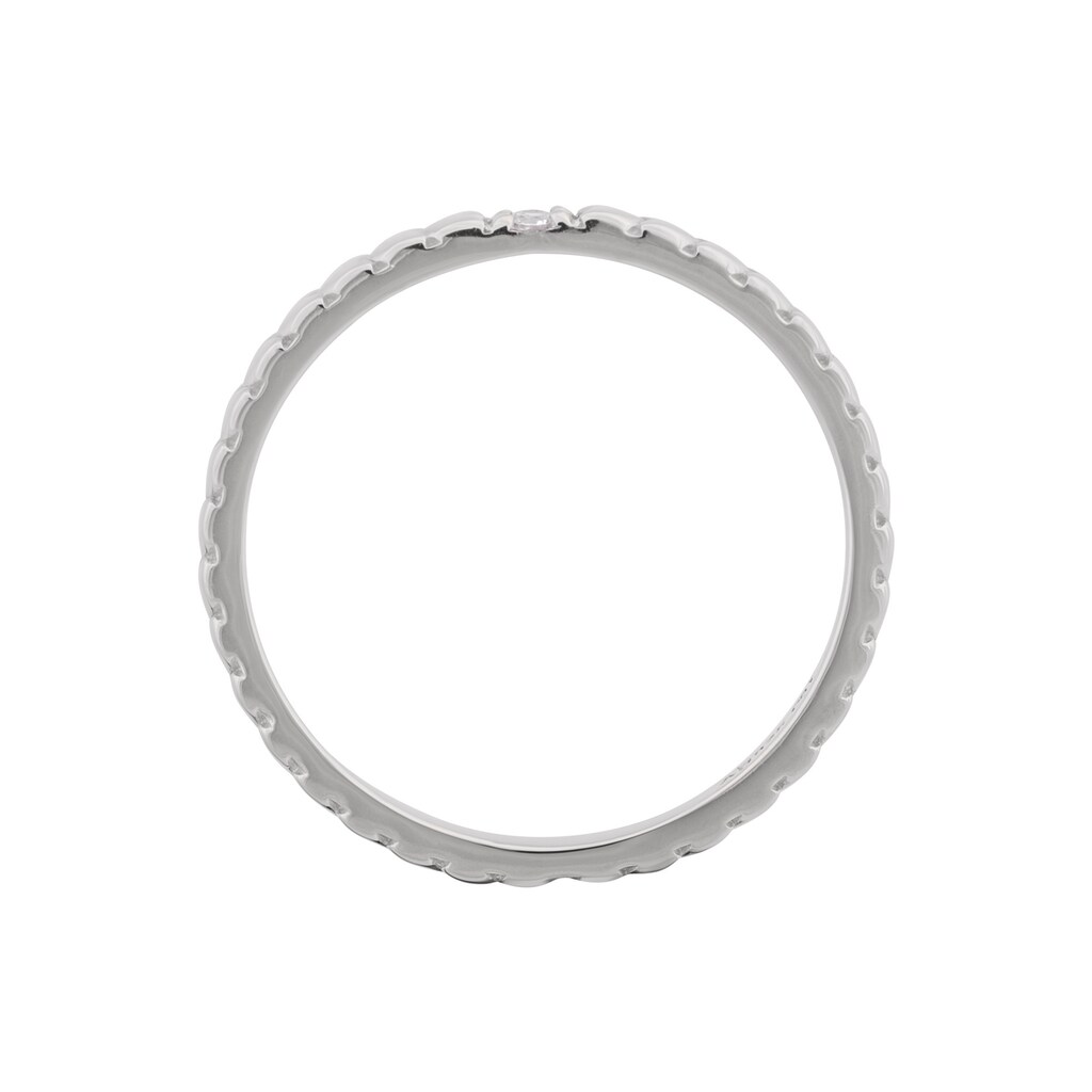 CAÏ Fingerring »925/- Sterling Silber rhodiniert Herzen Zirkonia Stacking«