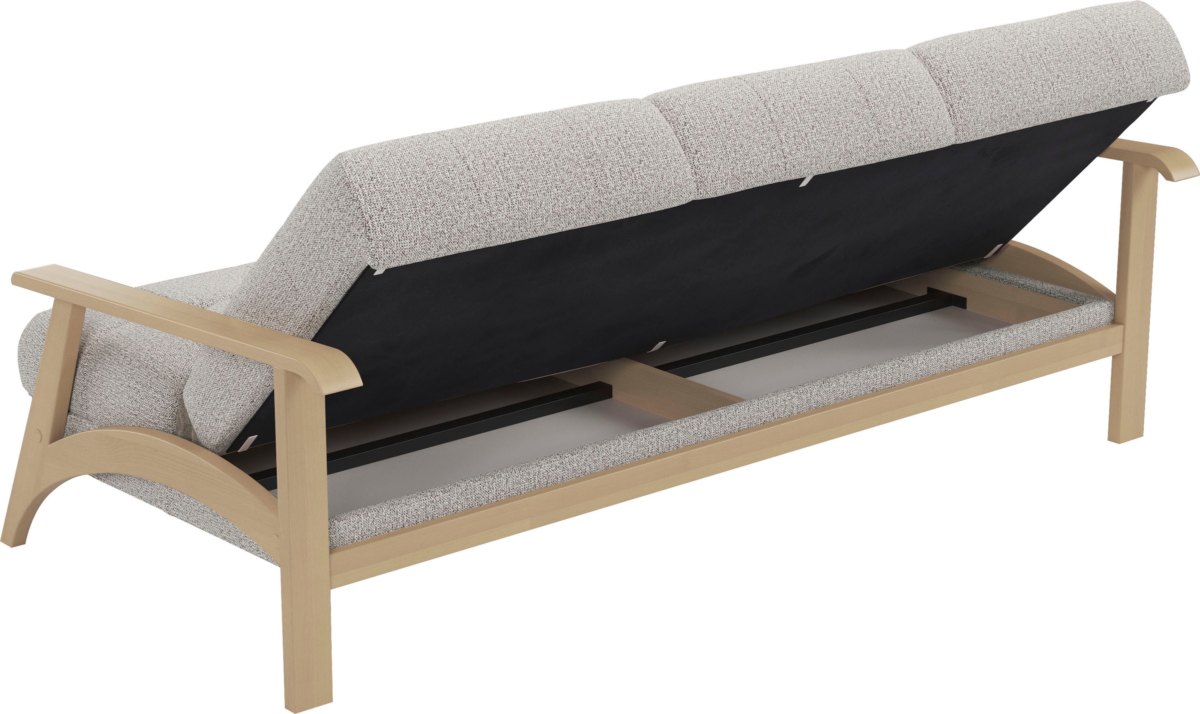 sit&more 3-Sitzer »Billund«, Armlehnen aus Buchenholz in natur, verschiedene Bezüge und Farben