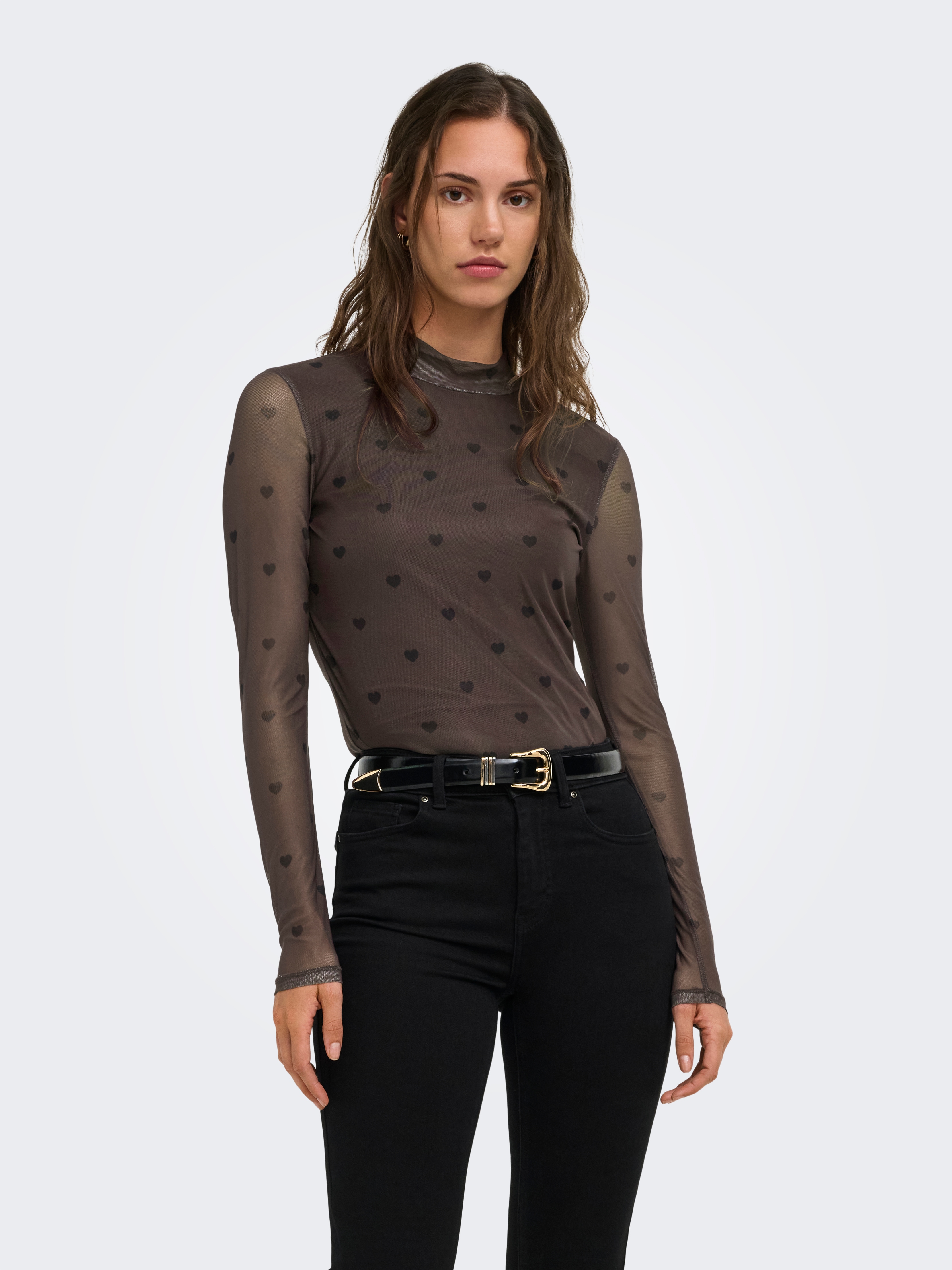 ONLY Langarmshirt "ONLERICA LIFE MESH L/S TOP JRS NOOS" Kunstfaser mit Stretch, regular fit