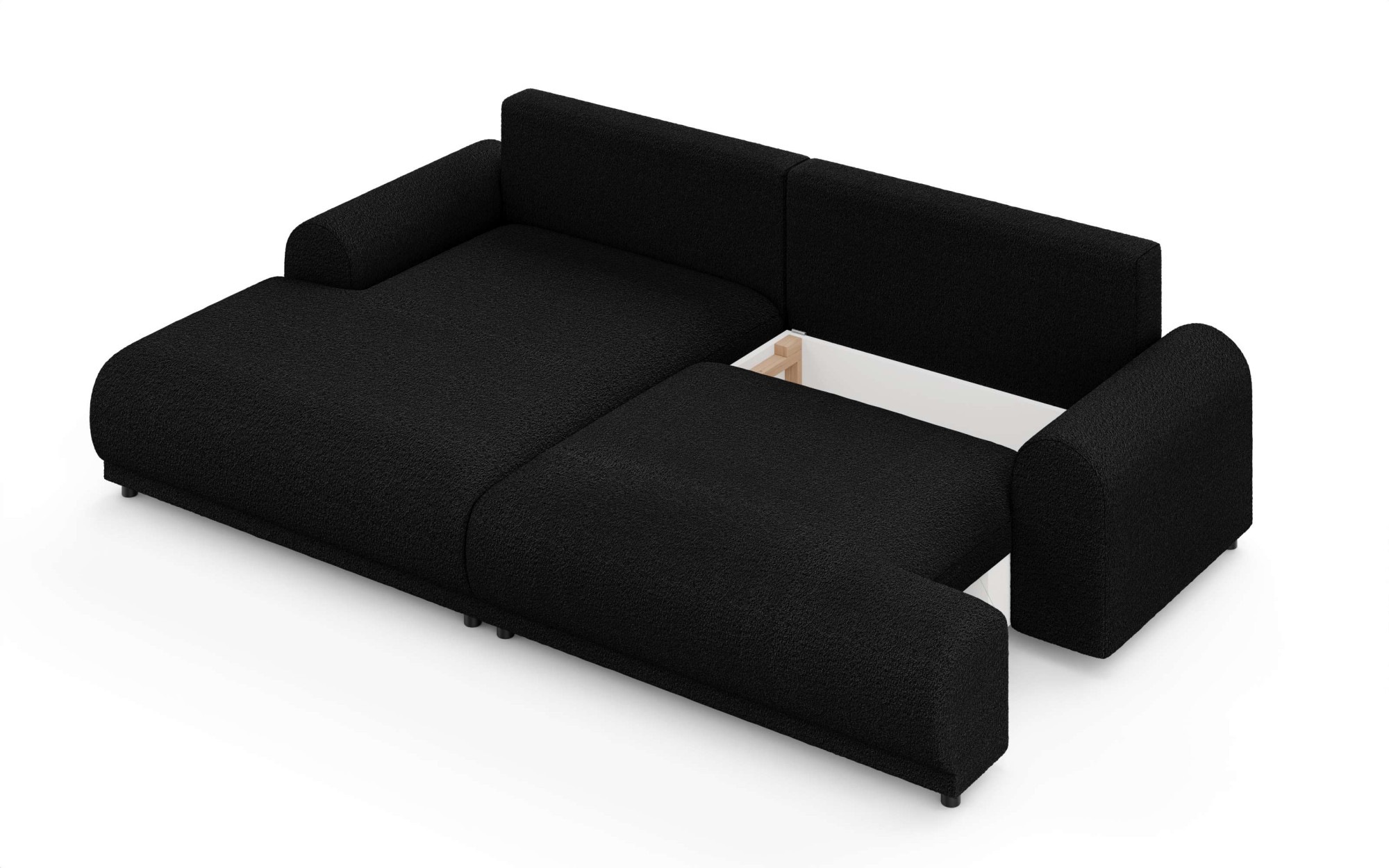 INOSIGN Ecksofa »Marsby, mit Bettfunktion und Bettkasten, Maße: B/H/T 242/65/145 cm«, L-Form mit Wellenunterfederung, Recamiere links oder rechts bestellbar