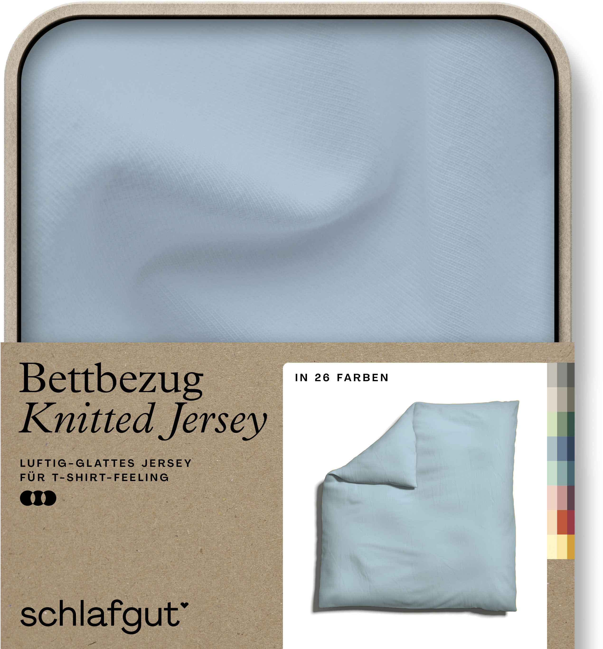 Schlafgut "Premium Bettbezug Knitted Jersey (1 St)" Ton-in-Ton Reißverschluss, Bio-Baumwolle mit Elasthan, Uni, OEKO Tex