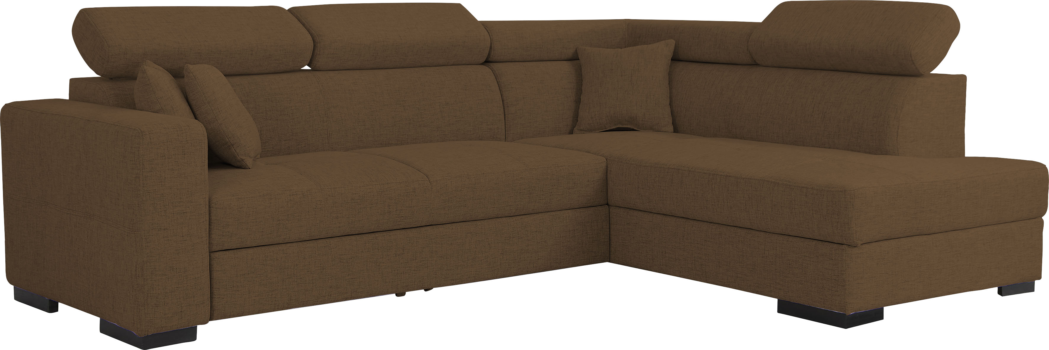 Home affaire Ecksofa "Tulio bequem, bewährte Wellenunterfederung, Breite 267cm, L-Form" wahlweise mit Bettfunktion und Bettkasten, incl. 3 Zierkissen