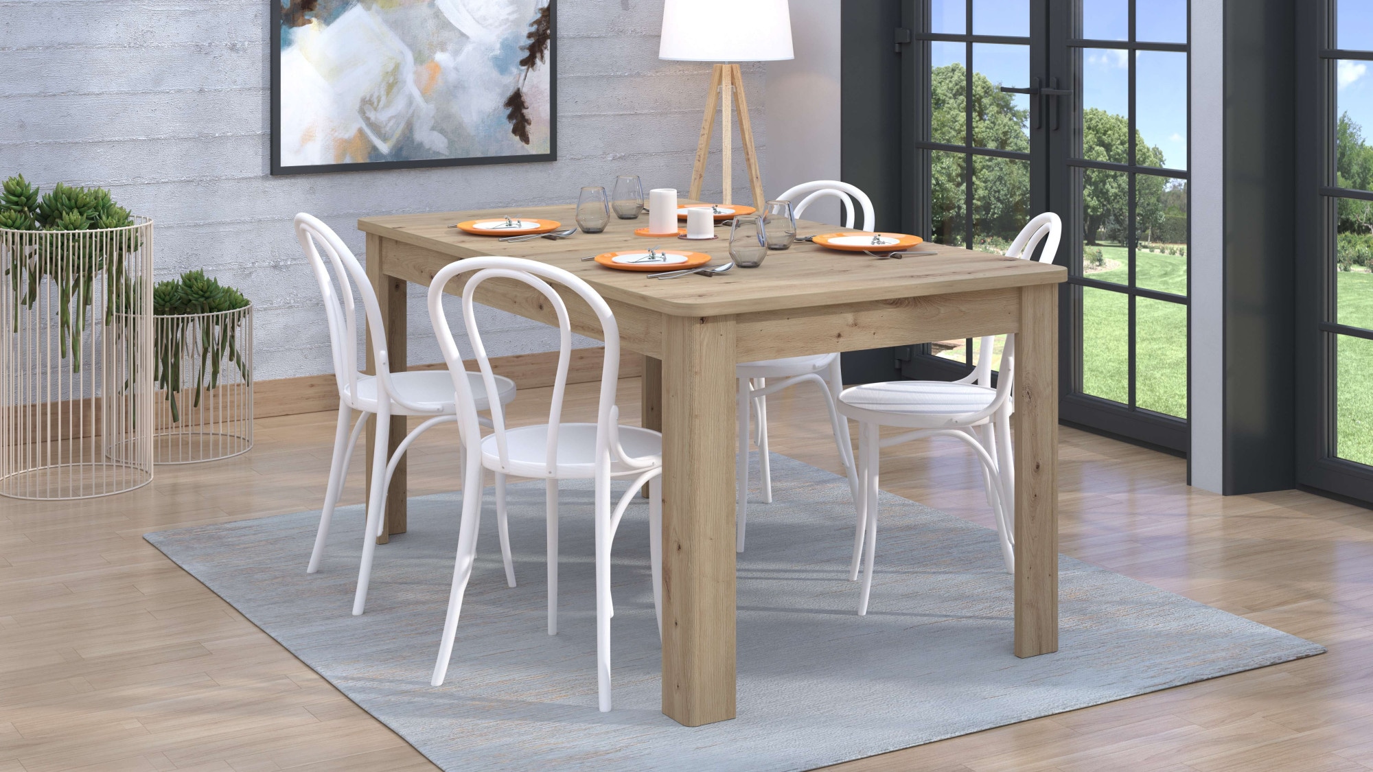 Home affaire Esstisch »Jersey, 160 cm ausziehbare Tischplatte bis 200 cm«, in verschiedenen modernen Farben für eine moderne Küche