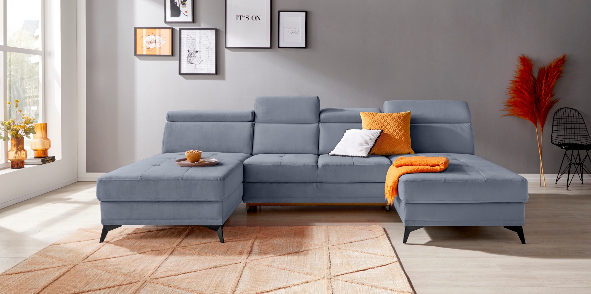 INOSIGN Wohnlandschaft "Cardiz U-Form" inkl.Kopfteilverstellung und Federke günstig online kaufen