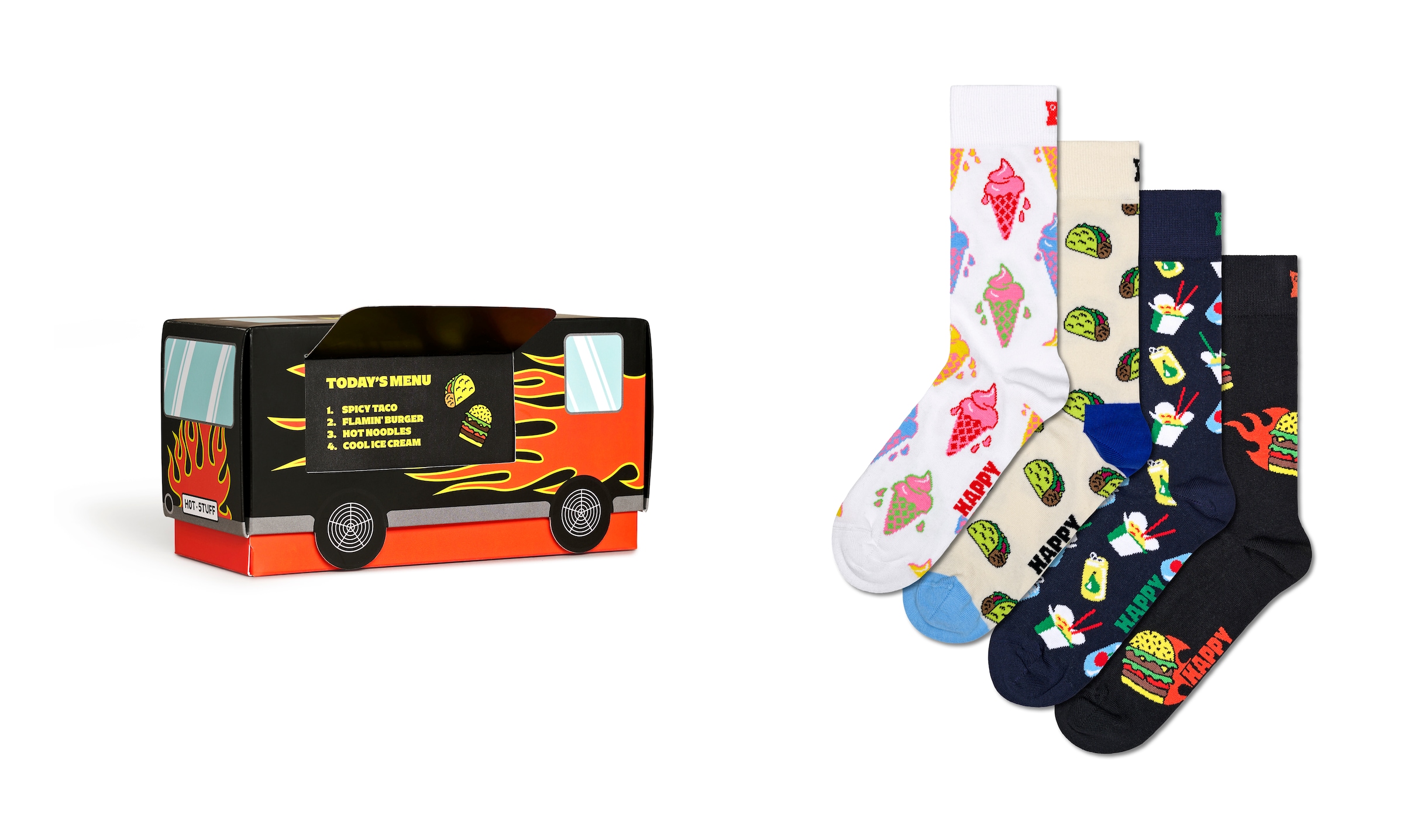 Happy Socks Socken, (4 Paar), Auto-Gift-Set