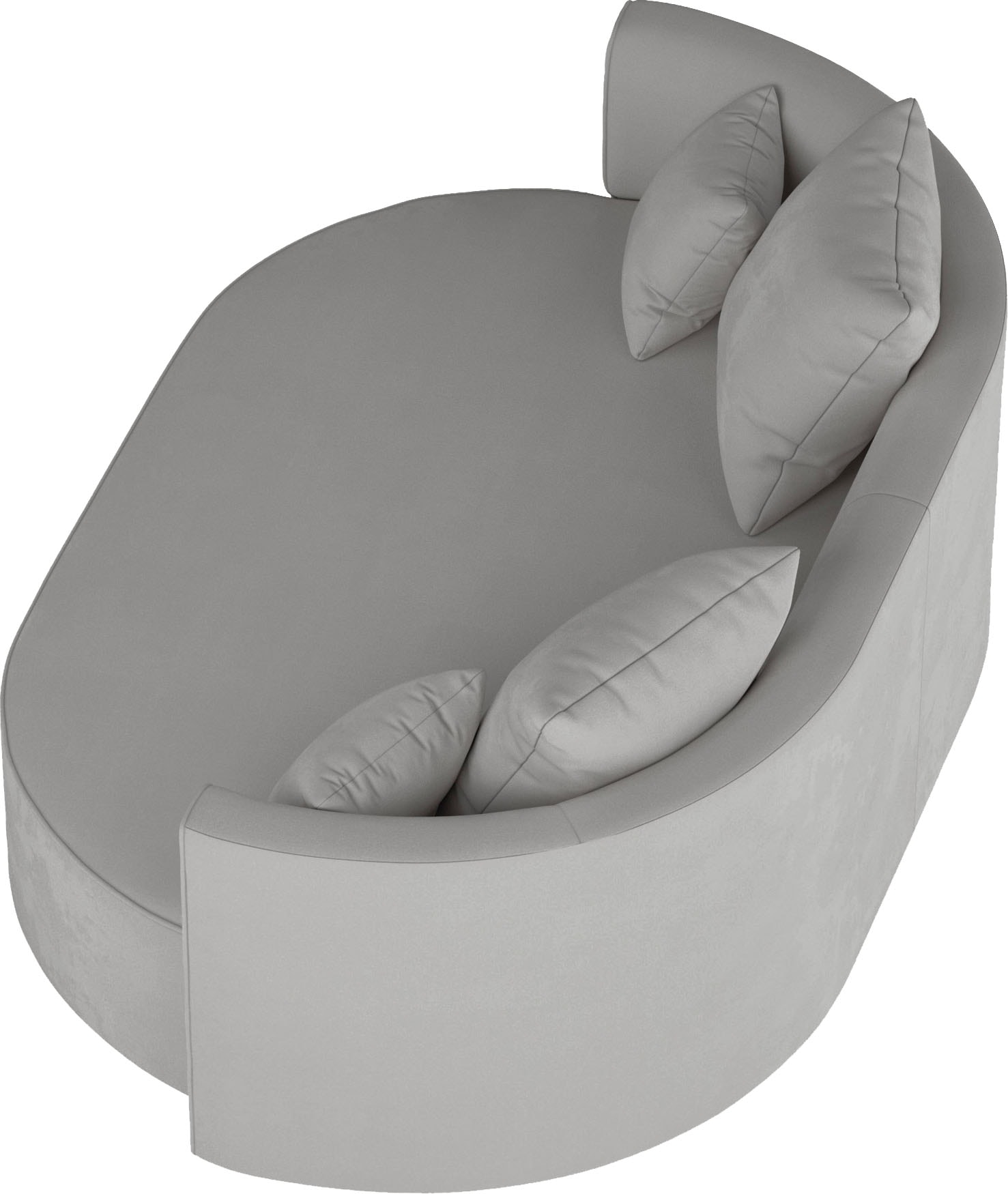 LeGer Home by Lena Gercke 2,5-Sitzer »ISALIE, rundes Loungesofa, mit Kissen, perfekt gepolstert«, moderne Stoffe, mit 4 Zierkissen, extra große Sitzfläche