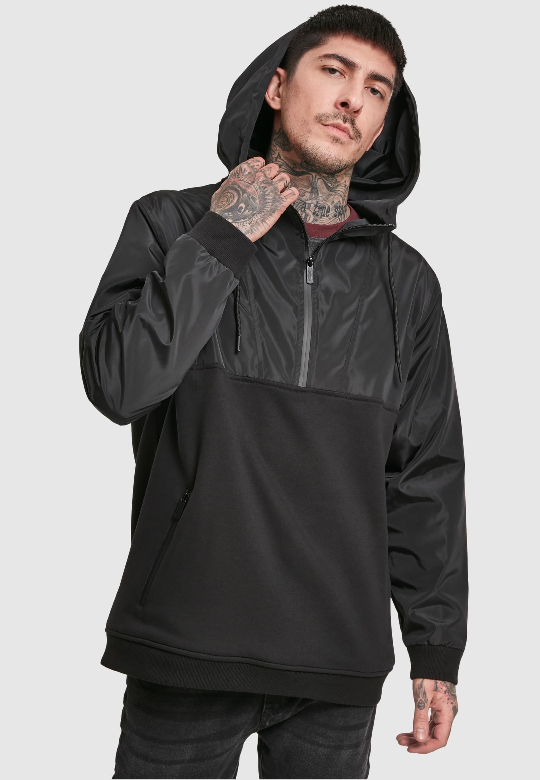 URBAN CLASSICS Sweatjacke »Urban Classics Herren Military Half Zip Hoody«