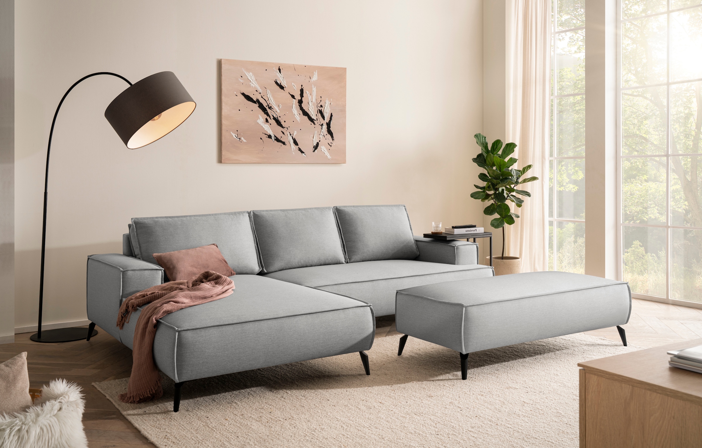 Home affaire Sitzgruppe "TVINNU, Polsterecke L-Form, Schlaffunktion, mit Ho günstig online kaufen