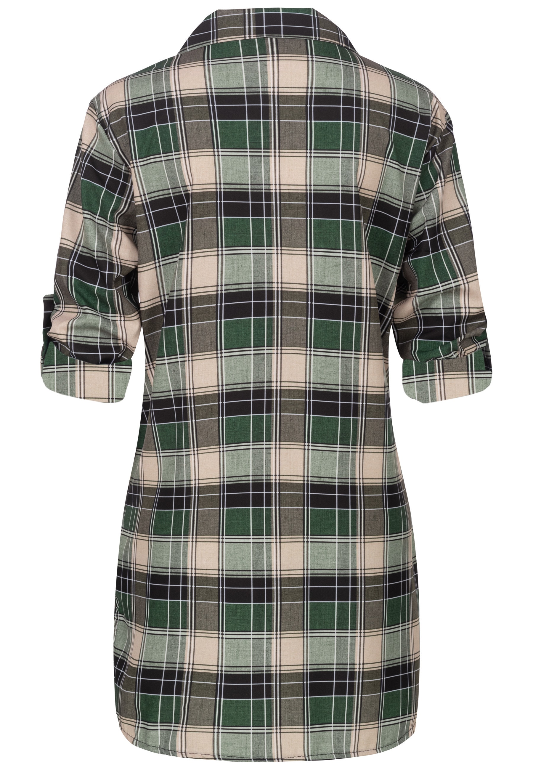 CLOUD 5IVE Klassische Bluse »CLOUD 5IVE Turn Up 3/4 Arm Bluse kariert small«