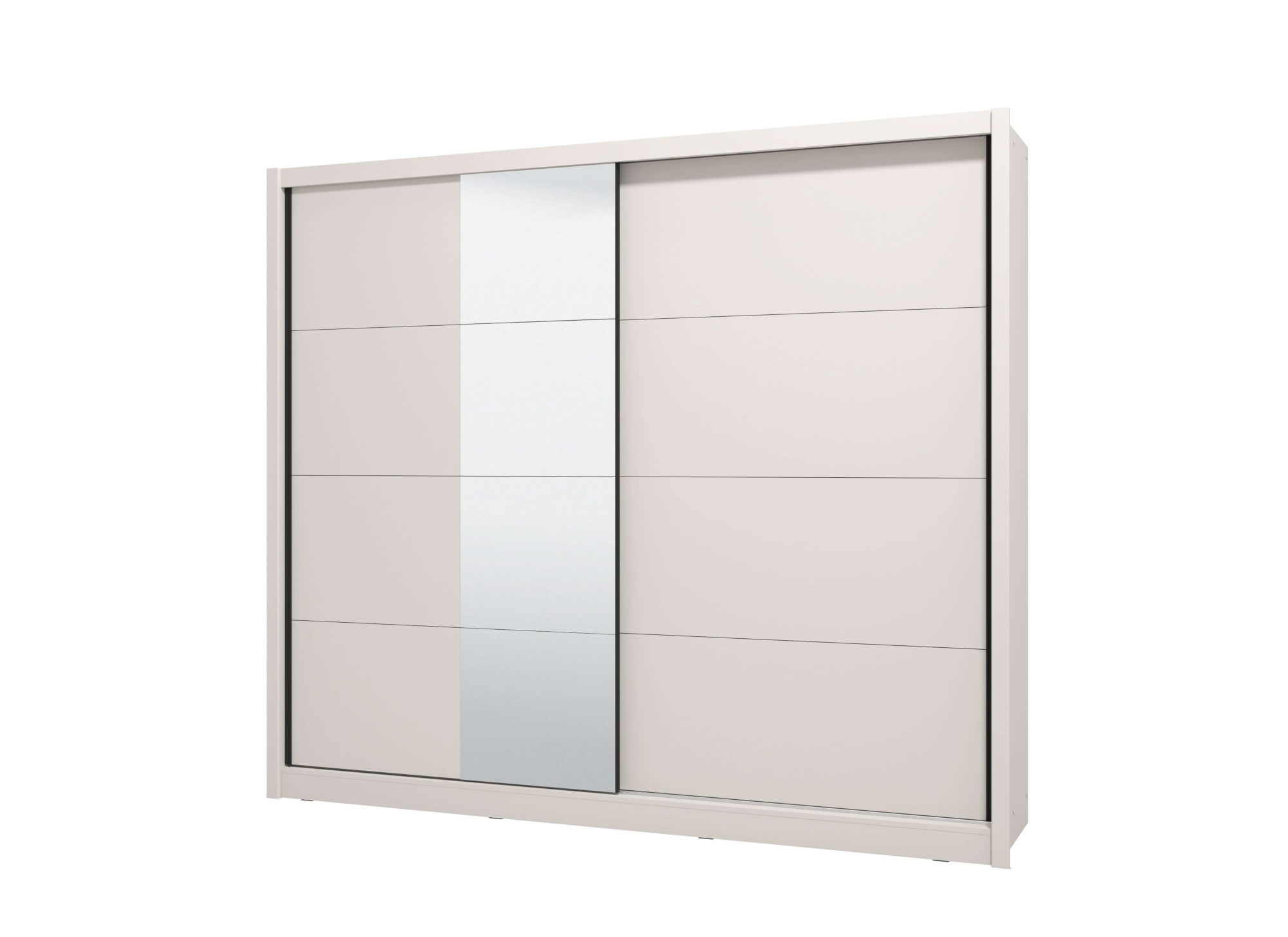 INOSIGN Schwebetürenschrank »Albi, Schlafzimmerschrank, Wäscheschrank in cashmere oder weiß«, Kleiderschrank mit Spiegel MIT Innenausstattung,FSC®-zertifiziert