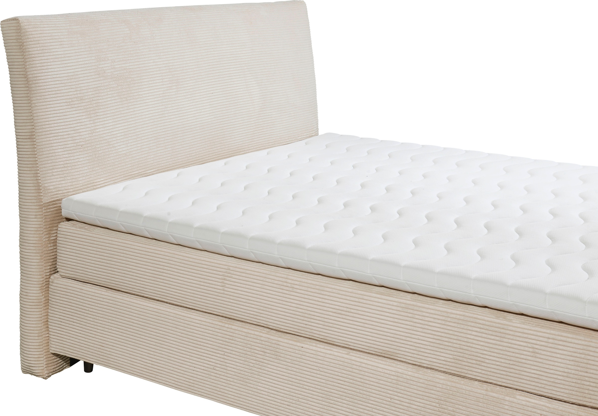 ED EXCITING DESIGN Boxspringbett »Marbella«, Duo-Matratze- harte Kokosmatte, weiche Filzabdeckung, Matratzenhülle