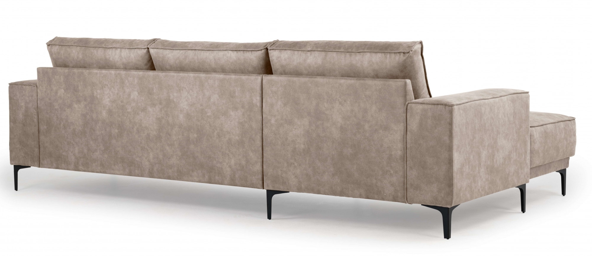 Places of Style Ecksofa »Polsterecke Oland, Struktur, Flachgewebe, Luxus-Microfaser, Boucle«, L-Form, 280 cm, Wellenunterfederung, Skandi-Design, Metallfüße